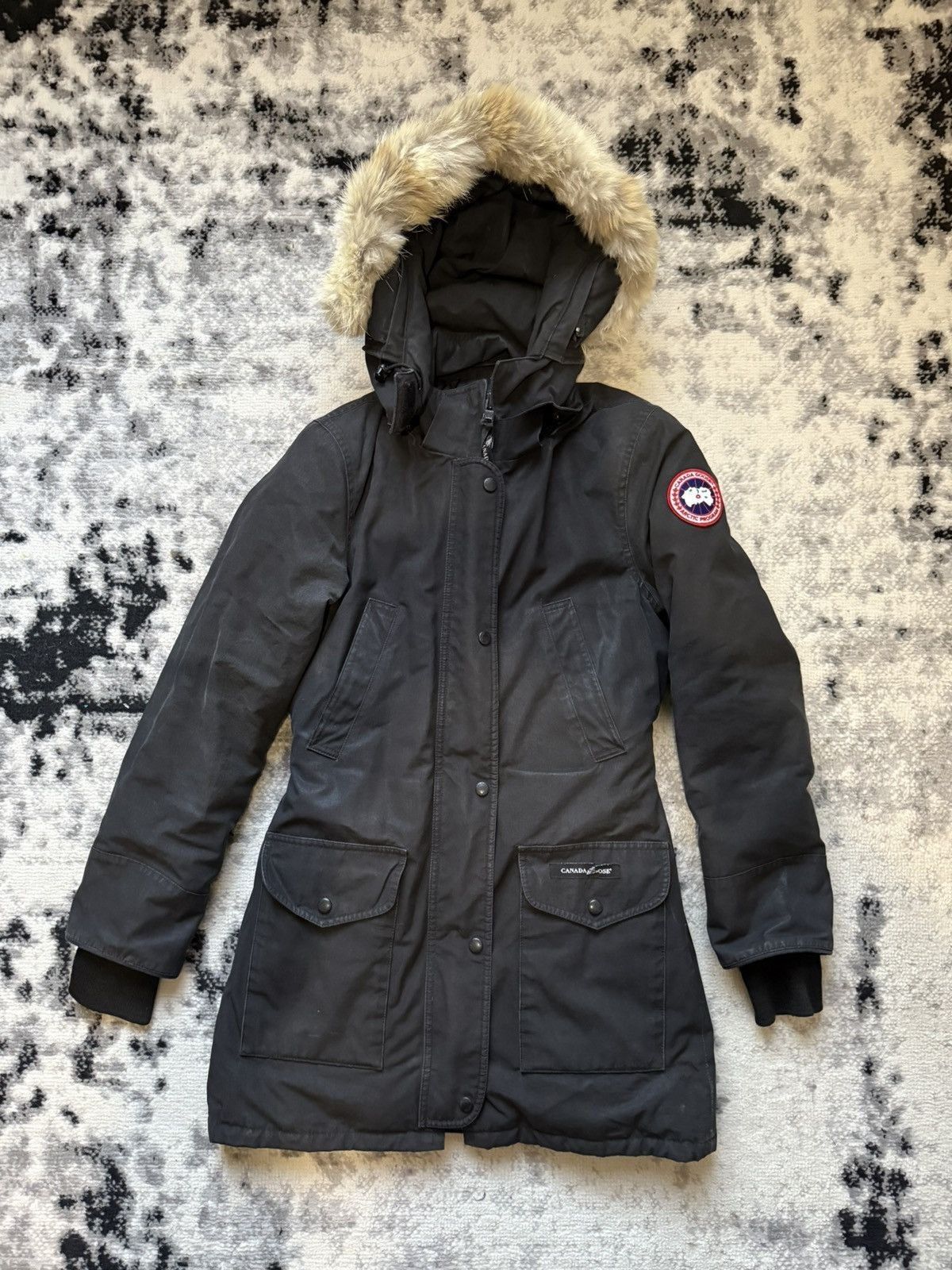 Canada Goose Black Fur Hood Trillium Parka