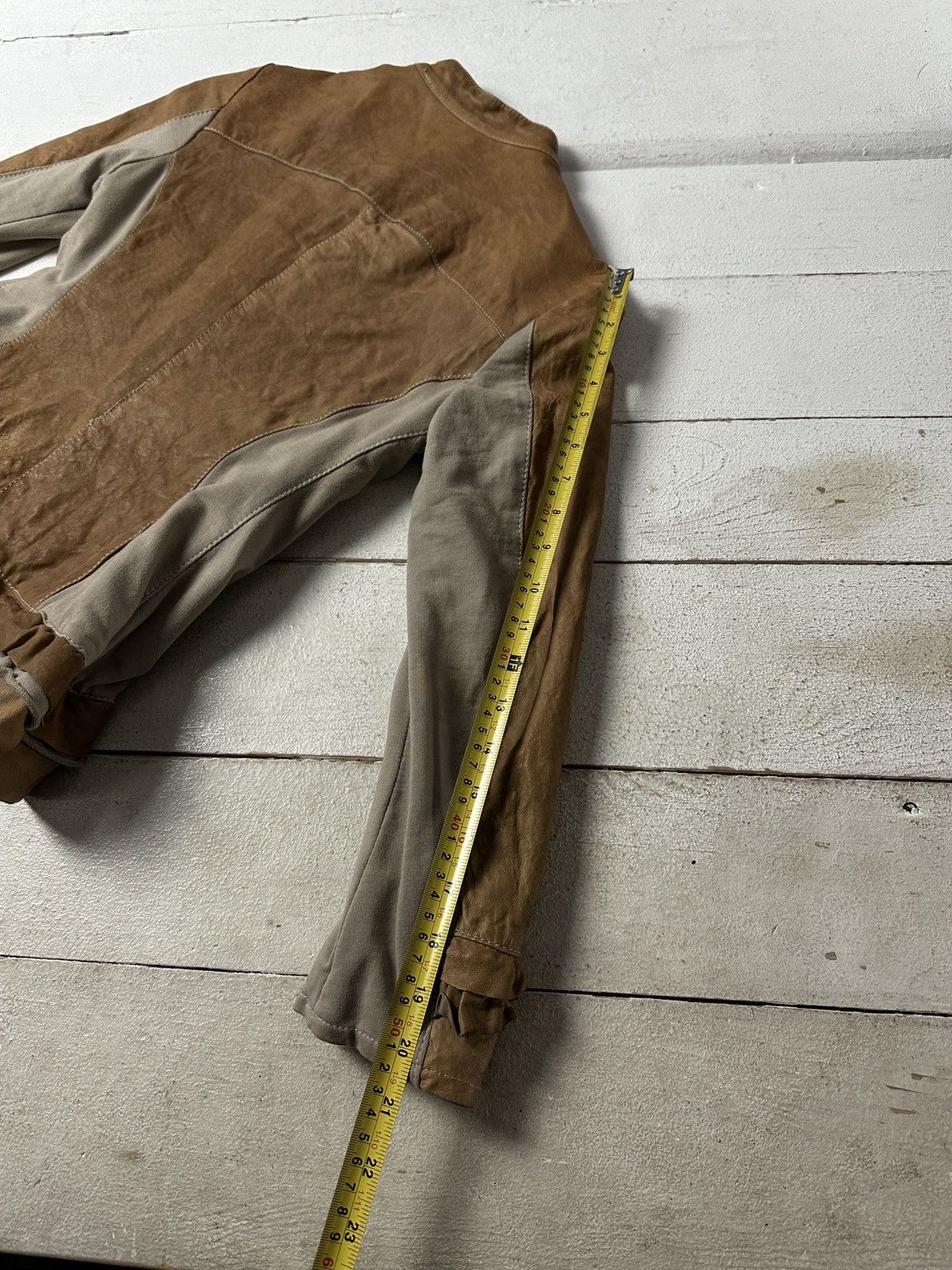 Other 🚨Y2K RICK OWENS TYPE DIRTY SLIM FIT ZIP LEATHER JACKET Size L / US 10 / IT 46 - 18 Thumbnail