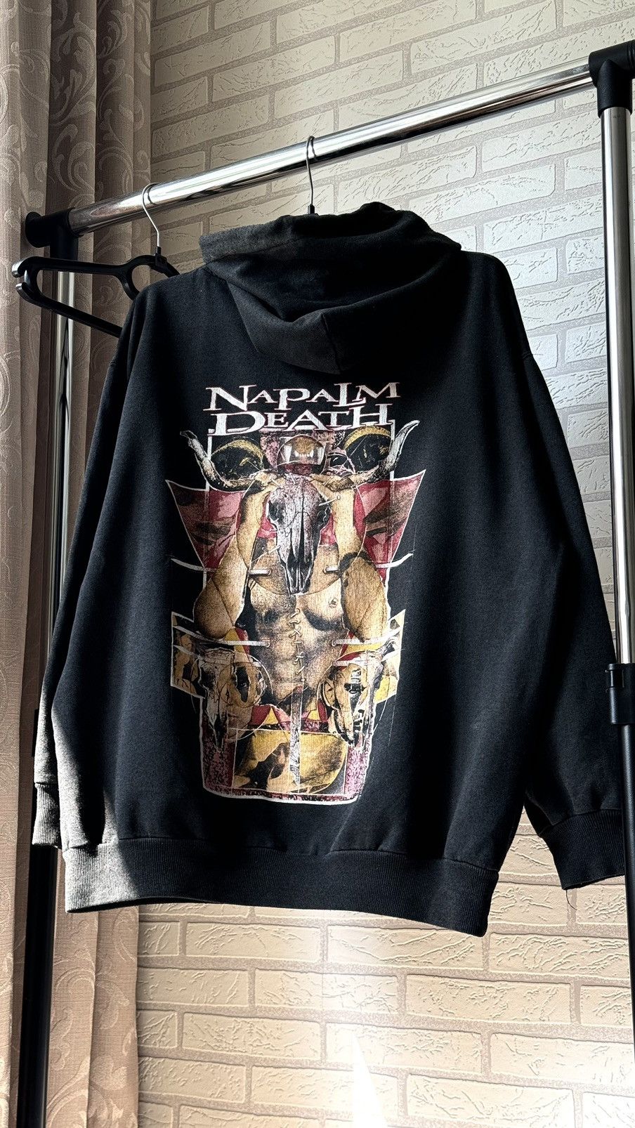 Band Tees × Vintage VINTAGE VERY RARE 1997 NAPALM DEATH HOODIE Size US XL / EU 56 / 4 - 1 Thumbnail