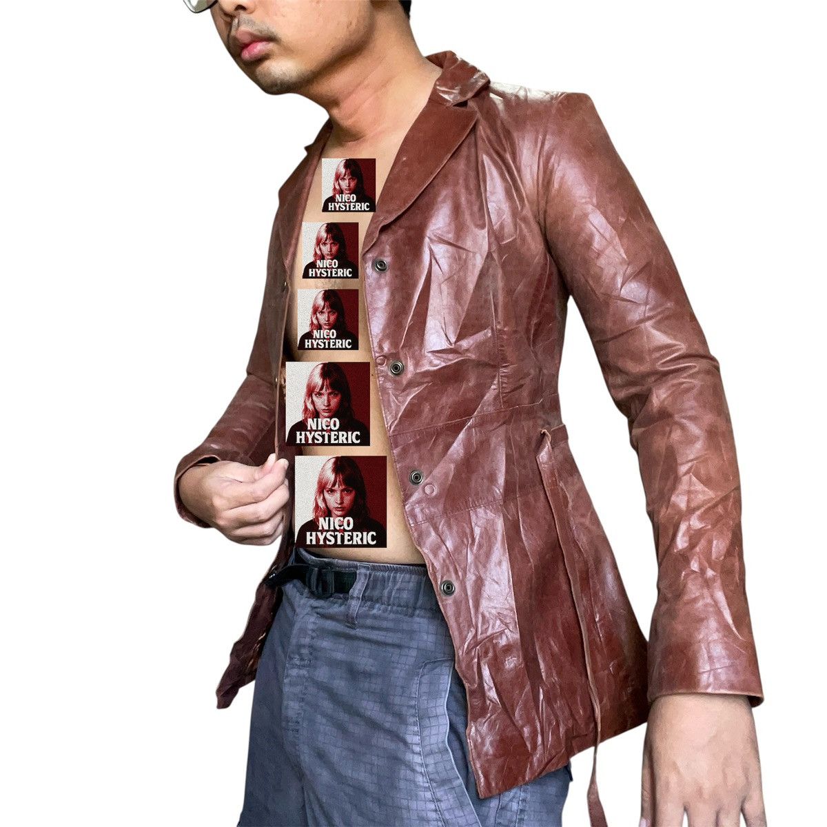 Hysteric Glamour Vintage 1980s Guess Archive Brown Leather Belted Jacket XS Size US XS / EU 42 / 0 - 3 Thumbnail