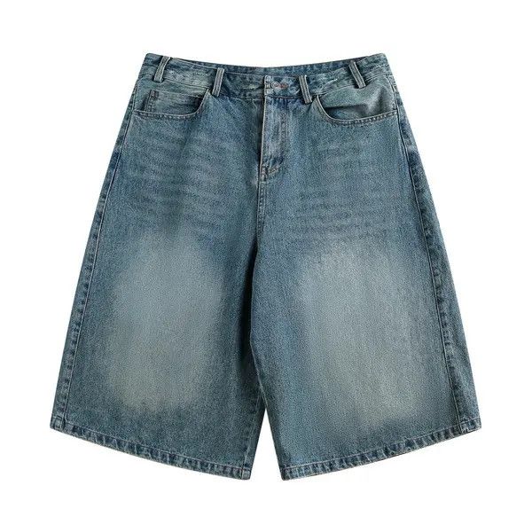 Japanese Brand Men's casual punk distressed loose washed denim shorts Size US 32 / EU 48 - 7 Thumbnail