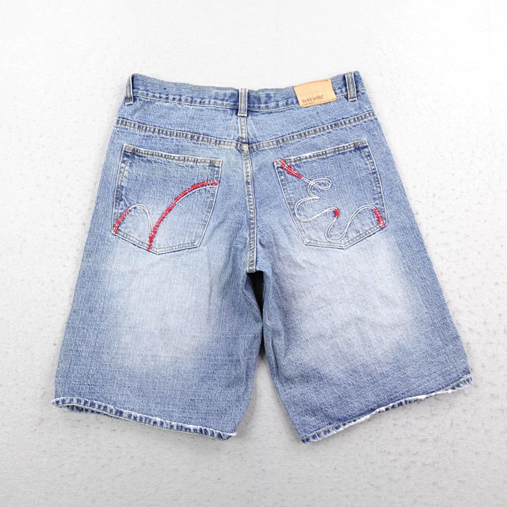 Ecko Unltd. VINTAGE Ecko Unltd Shorts Mens 34 Blue Denim Distressed Baggy Jorts 90s Hip Hop Casual Size US 34 / EU 50 - 6 Thumbnail