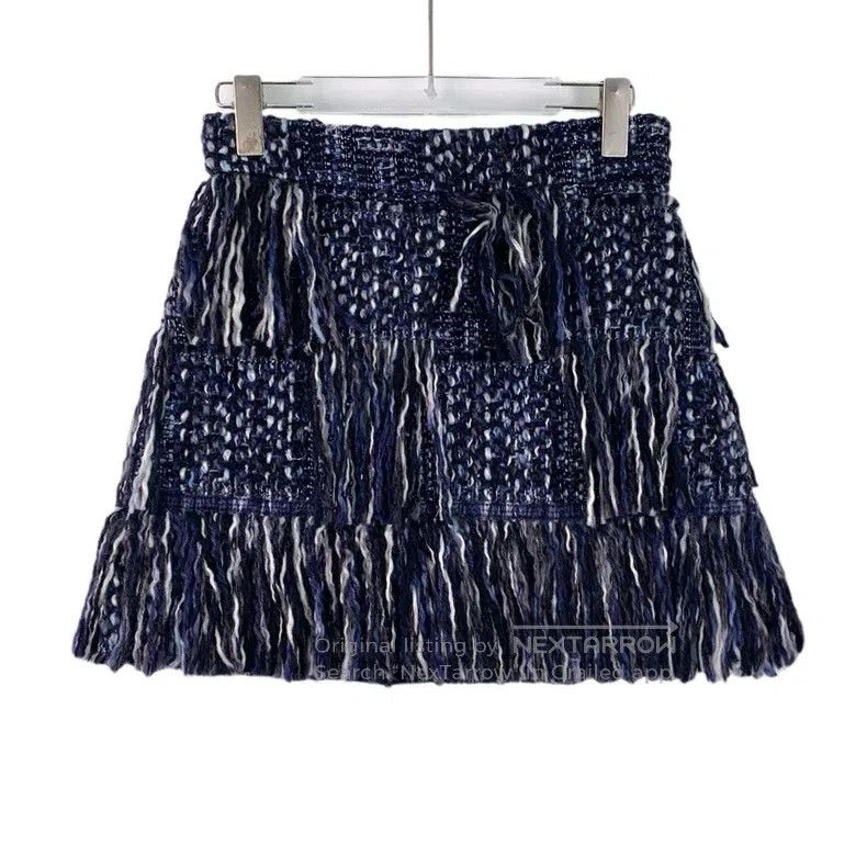Dior Dior Blue wool knitted tassel skirt short skirt Size 25" / US 0 / IT 36 - 1 Thumbnail