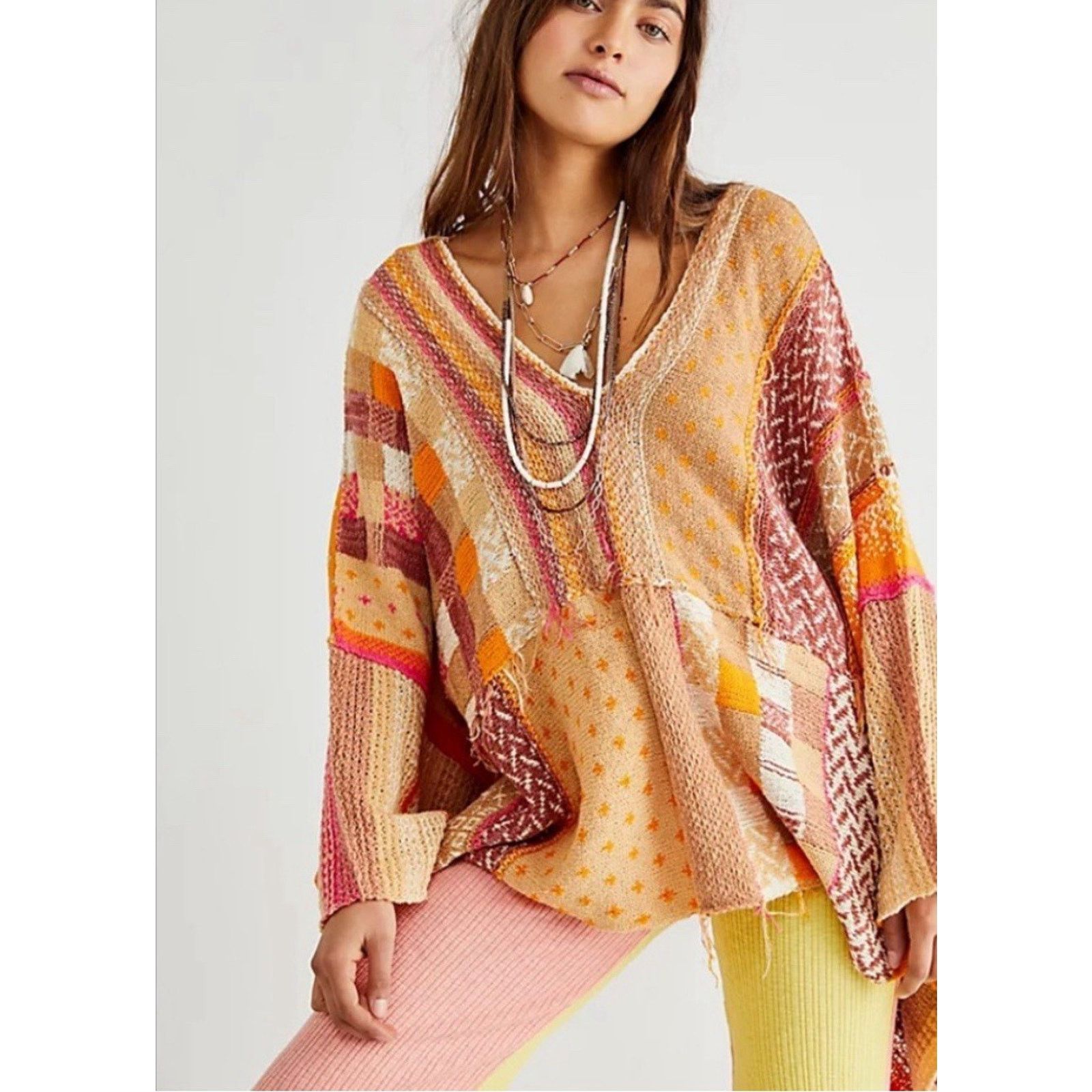Free People Free People Desert Flowers Pullover Poncho Oversized Small Size S / US 4 / IT 40 - 1 Thumbnail