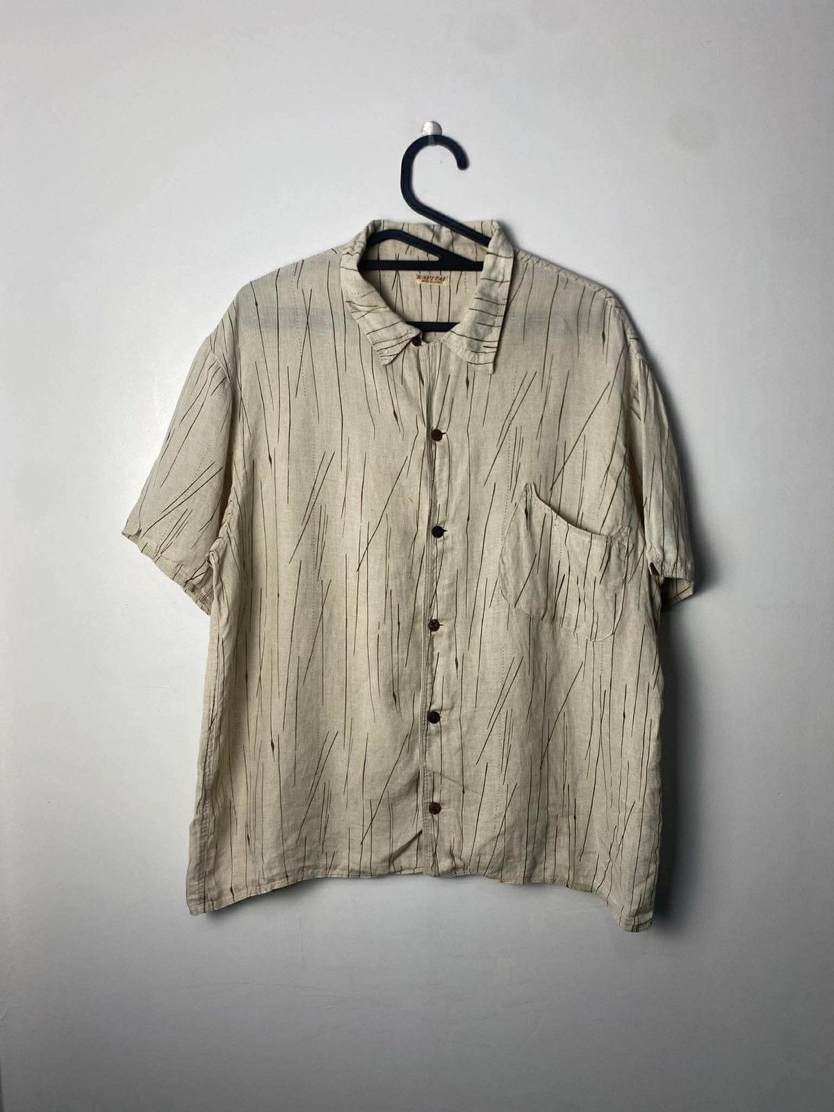 Kapital Kapital French Cloth Linen Rainwabash Discharge Aloha Shirt Size US XL / EU 56 / 4 - 1 Thumbnail