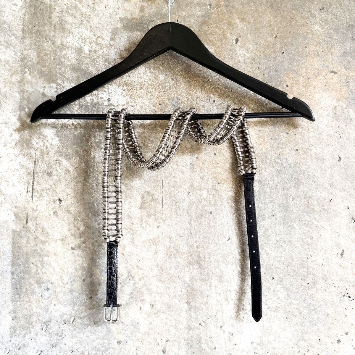 Dries Van Noten Dries Van Noten Croc Embossed Leather Metal Chain Link Belt Size 32 - 5 Thumbnail