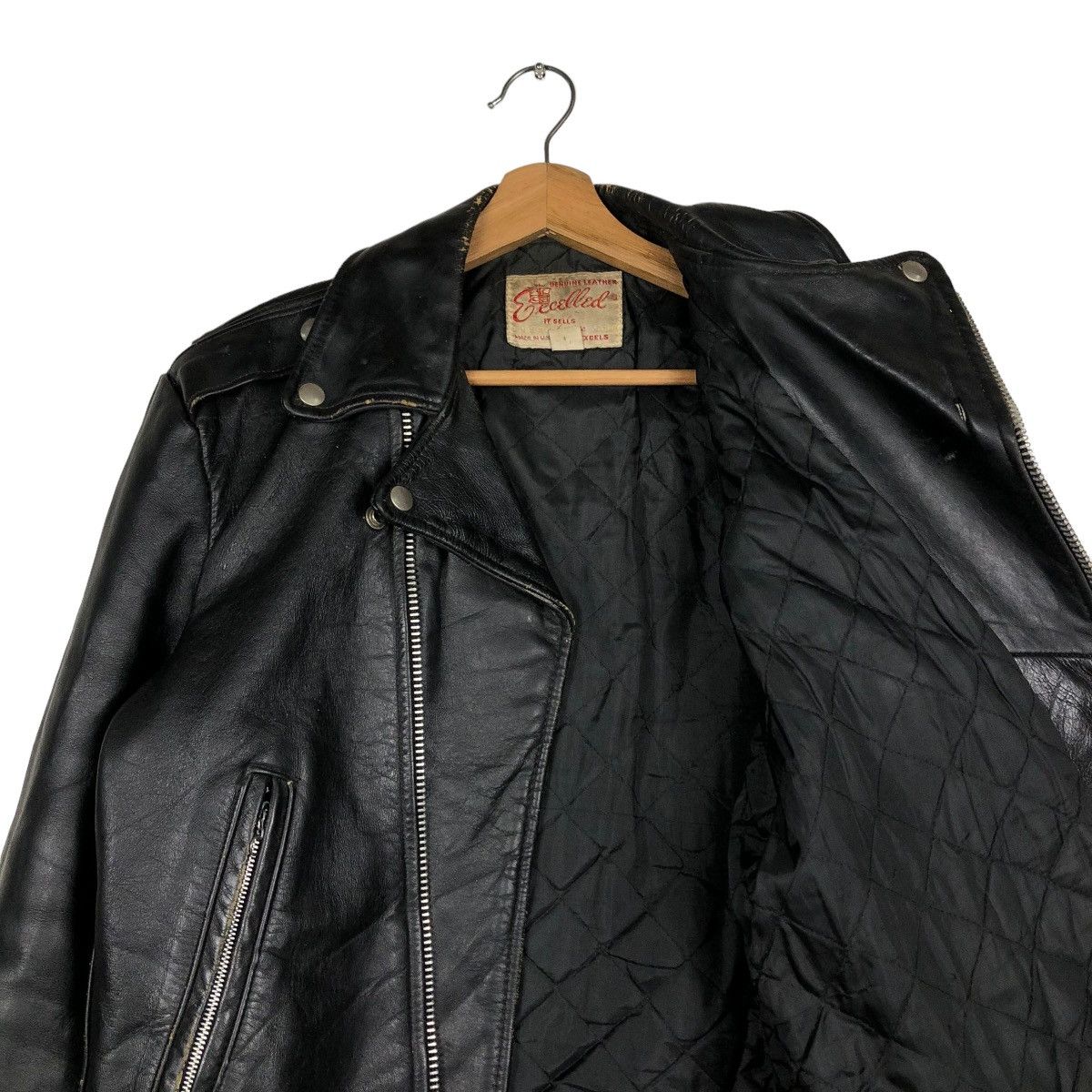 Aero Leathers 🔥VTG 60’s BIKER LEATHER JACKET DOUBLE COLLAR EXCELLED USA Size US M / EU 48-50 / 2 - 12 Thumbnail