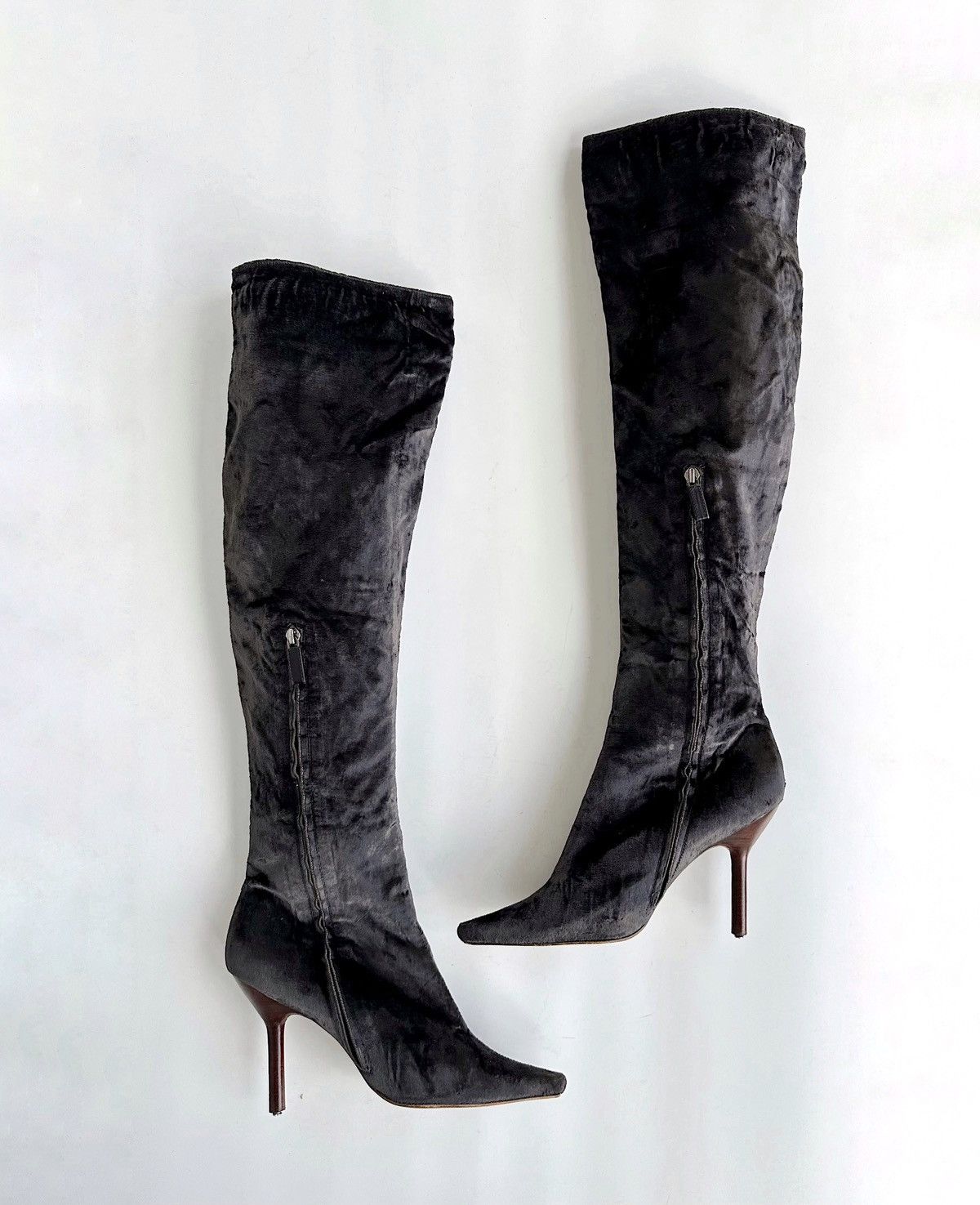 Gucci *sz38* GUCCI Tom Ford FW 1999 Velvet Stretch Boots runway Size US 8 / IT 38 - 8 Thumbnail