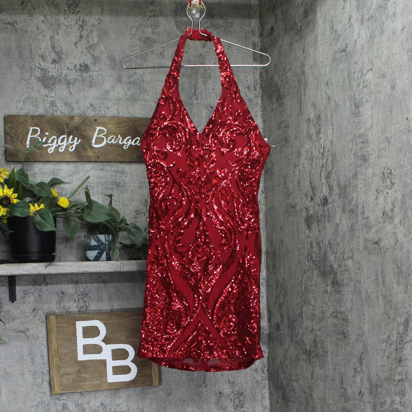 Other New B. Darlin Sequin Bodycon Mini Dress 8kjt909 Red 7/8 Size M / US 6-8 / IT 42-44 - 1 Thumbnail