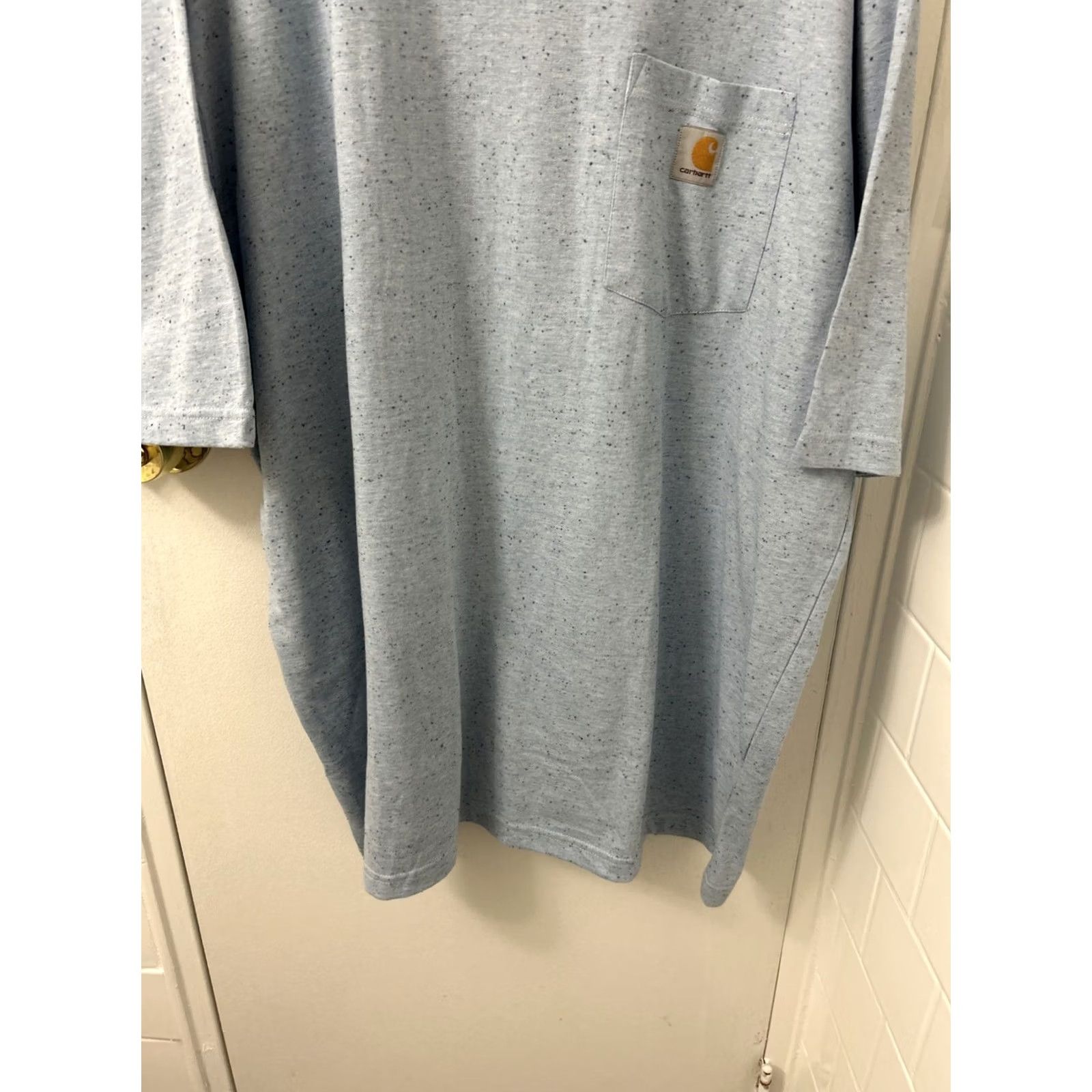 Carhartt Carhartt Shirt Mens 2XL Blue Loose Fit Heavyweight Pocket S/S Speckled Crew Neck Everyday Casual Mens Size US XXL / EU 58 / 5 - 3 Thumbnail