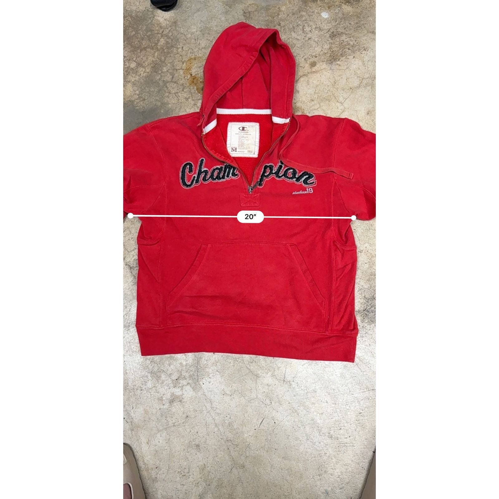 Champion Vintage Champion Reverse Weave Half-Zip Red Hoodie M Size US M / EU 48-50 / 2 - 9 Thumbnail