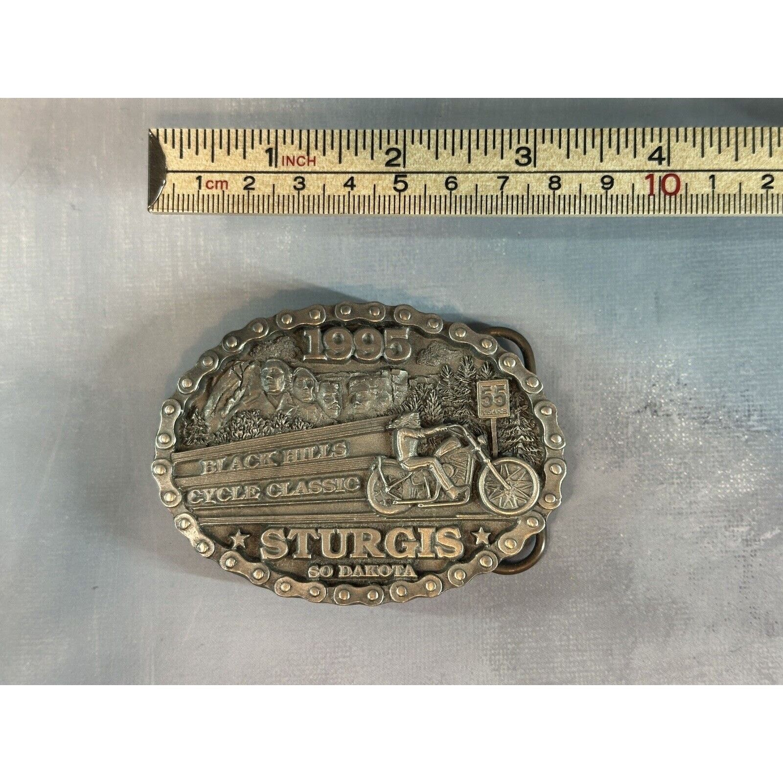 Vintage Vintage 1995 Black Hills Cycle Classic Sturgis Belt Buckle Size ONE SIZE - 1 Thumbnail