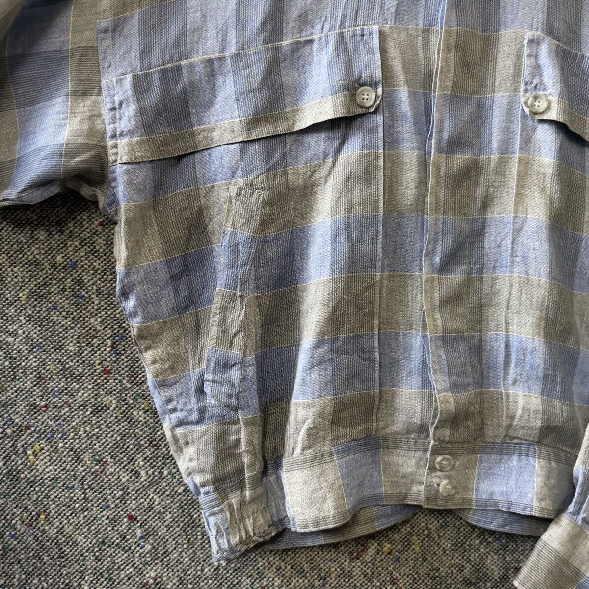 Givenchy Vintage Givenchy Gentleman Linen Plaid Blouson Jacket L⁠ Size US L / EU 52-54 / 3 - 5 Thumbnail