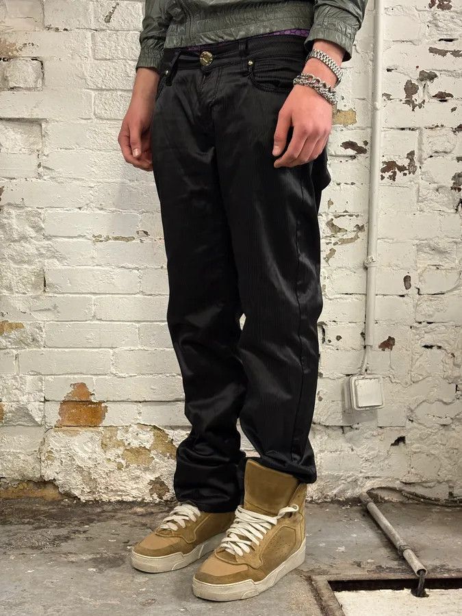 Dolce & Gabbana 2000s Dolce & Gabbana Black Obscure Shinny Pants Size US 30 / EU 46 - 3 Thumbnail