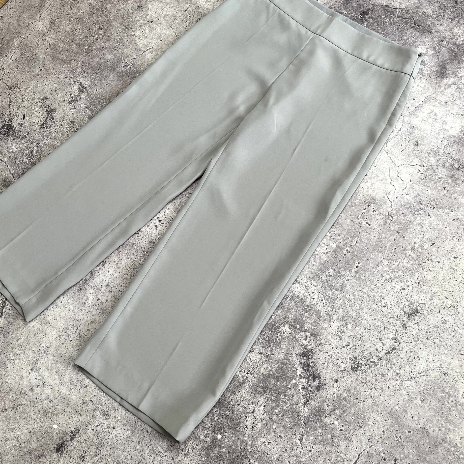 Armani Collezioni Armani Collezioni Gray Straight Wide Leg Pants Size EU 46 Size 32" / US 10 / IT 46 - 2 Thumbnail