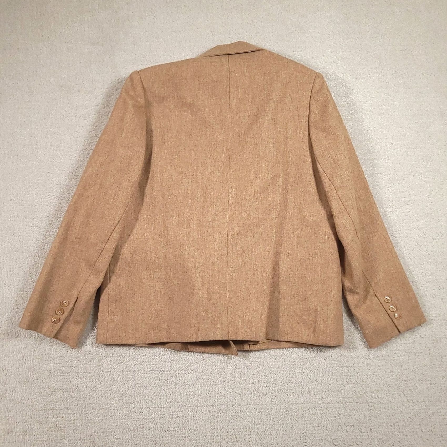 Doublet VINTAGE E.H. Woods Blazer Women 12 Beige Double Breasted Wool Retro Suit Jacket Womens 90s Classic Designer Size XL / US 12-14 / IT 48-50 - 7 Thumbnail