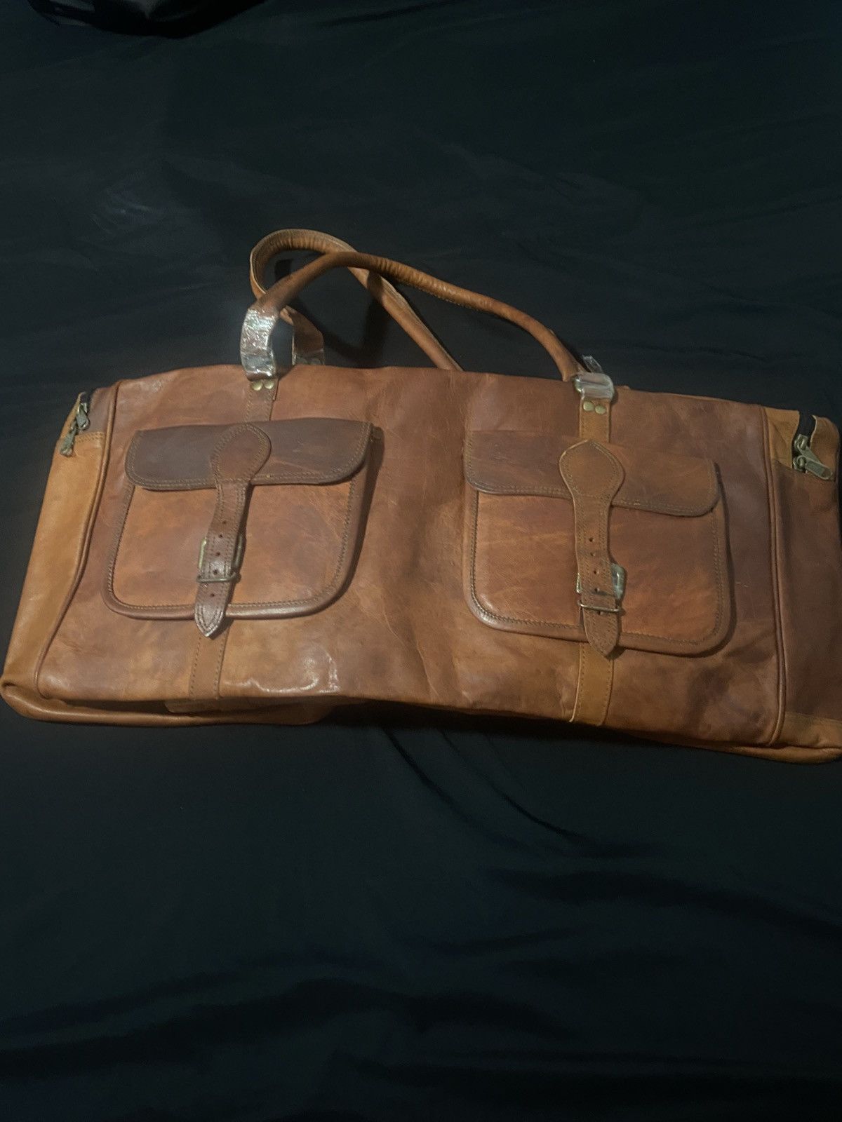 Other Vintage-Style Leather Travel Duffel/Weekender Bag Size ONE SIZE - 7 Thumbnail