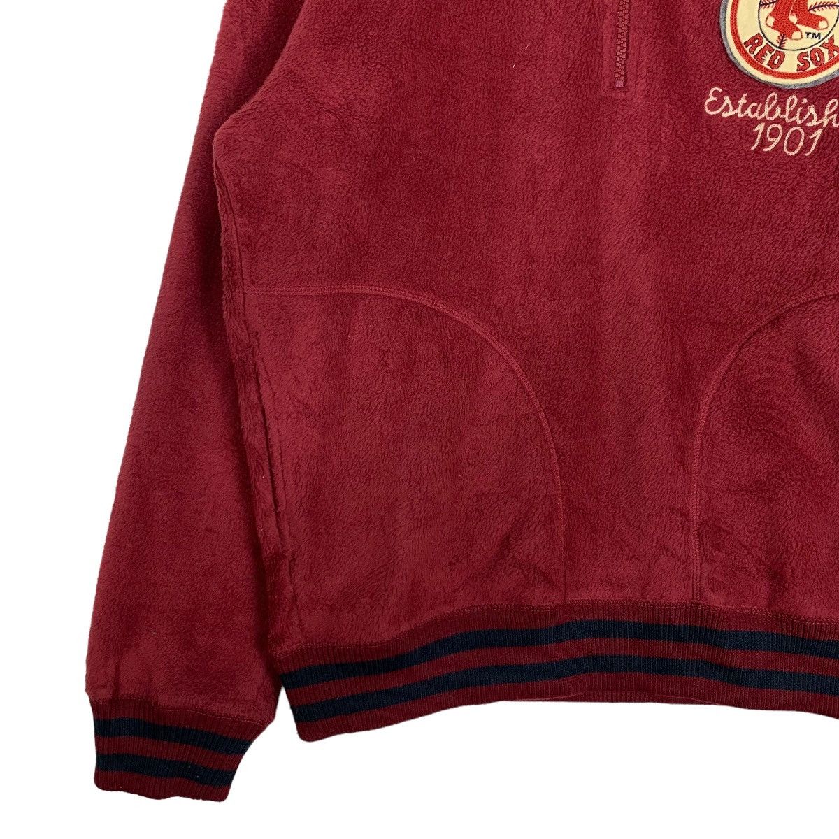 Japanese Brand MLB BOSTON RED SOX Half Zip Turtle Neck Fleece #0044-C3 Size US XL / EU 56 / 4 - 6 Thumbnail