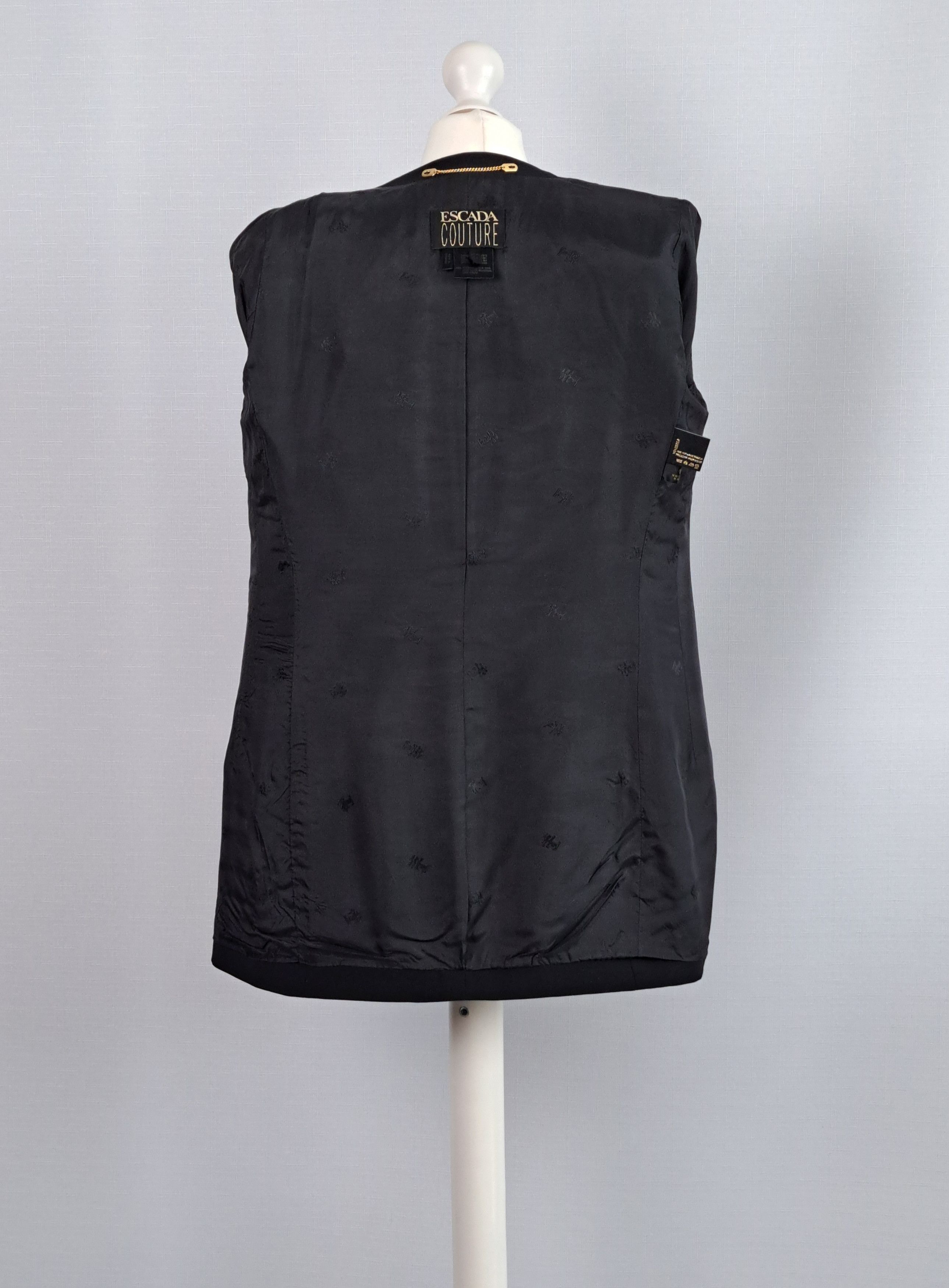 Escada × Vintage Vtg ESCADA Couture embroidered crosses long jacket. Size 38 Size M / US 6-8 / IT 42-44 - 5 Thumbnail