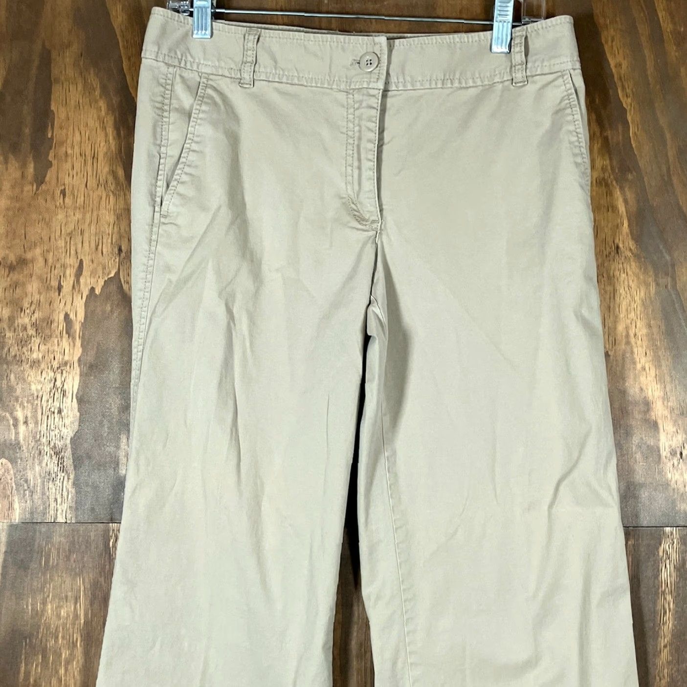 Loft LOFT Womens Pants Tan Signature Chino Mid Rise Khaki Cotton Blend Stretch 6 Size 28" / US 6 / IT 42 - 2 Thumbnail