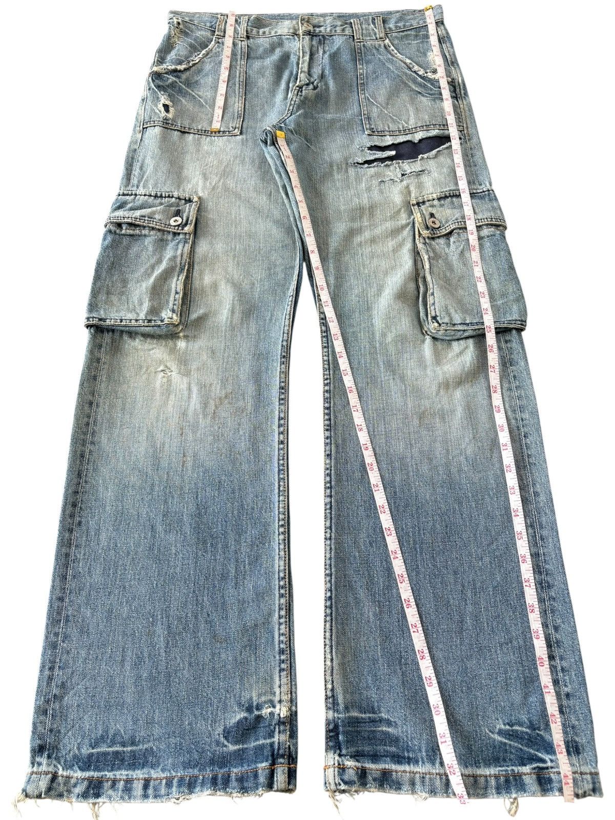 JNCO Vintage Japanese Brand Patches Baggy Cargo Jeans Size US 35 - 12 Thumbnail