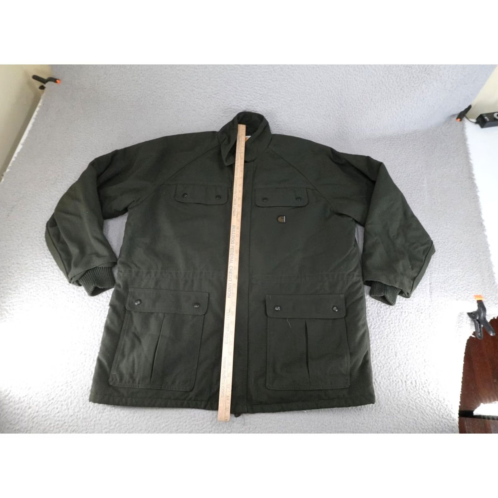 Carhartt VINTAGE Carhartt Jacket Mens L Green Quilted Lined Canvas Workwear Outdoor Coat Size US L / EU 52-54 / 3 - 2 Thumbnail
