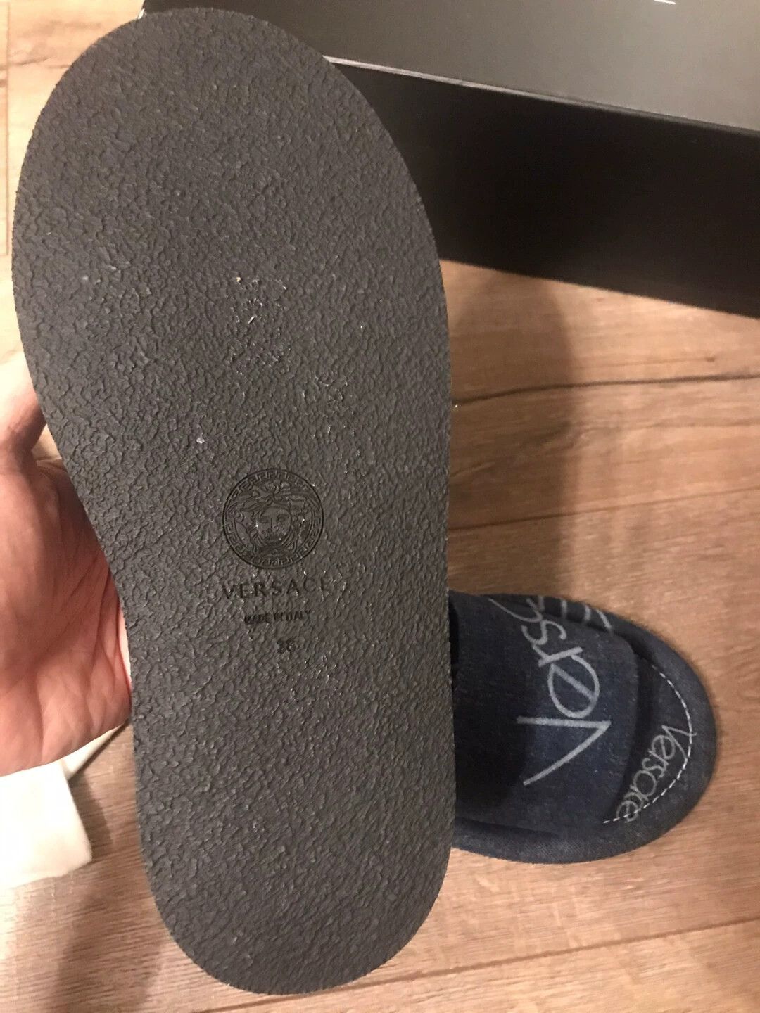 Versace Versace Denim Slippers Unisex 38 (Fits Larger) Size US 7.5 / IT 37.5 - 6 Thumbnail