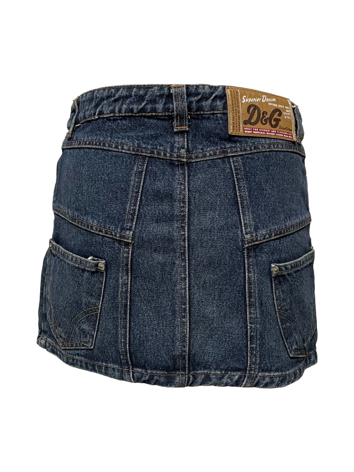 Dolce & Gabbana D&G Spring Summer 2004 Patchwork Denim Mini Skirt Size 27" / US 4 / IT 40 - 2 Thumbnail