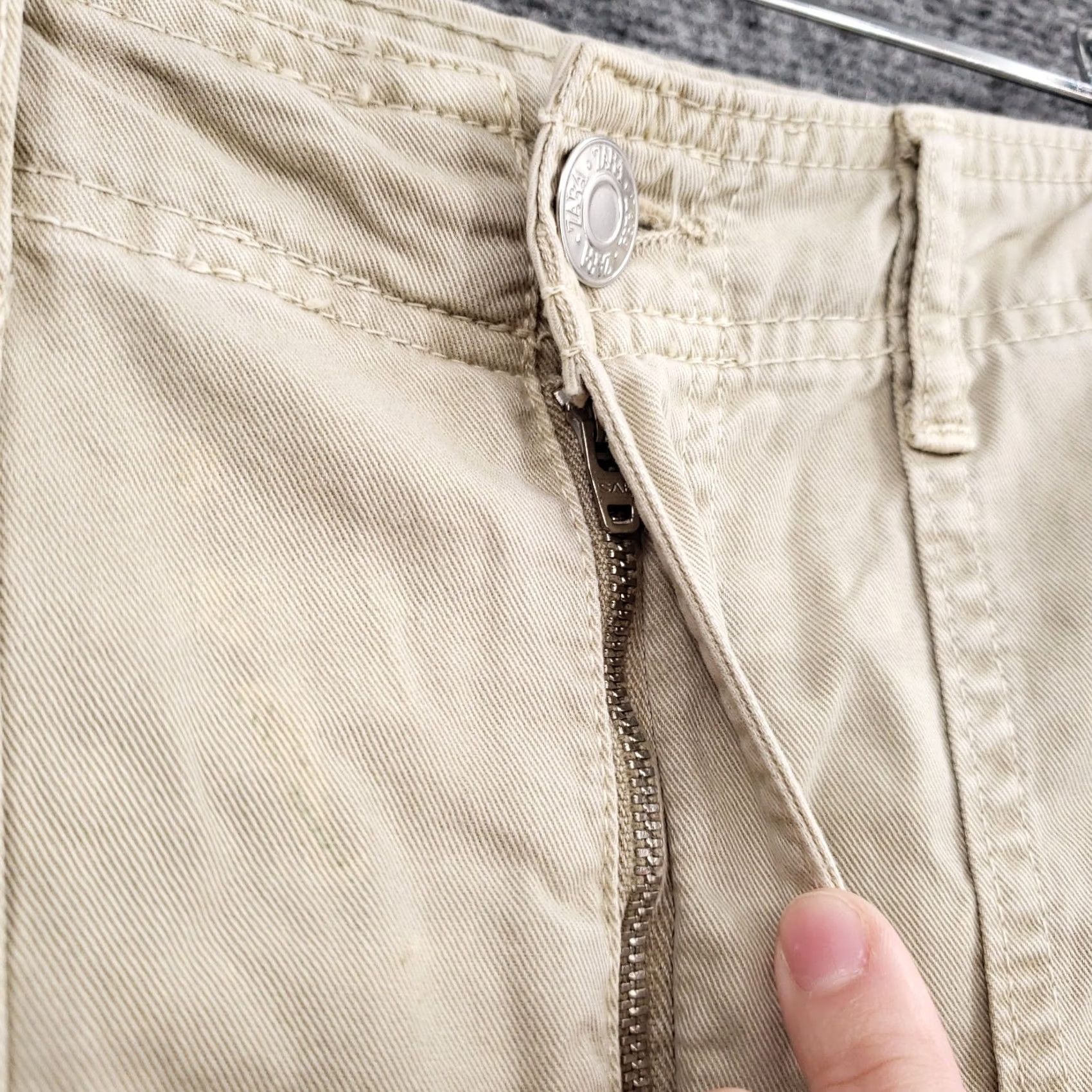 Zara Zara Pants Womens 4 Beige Cargo Straight Leg Cotton Utility Casual Outdoor Size 27" / US 4 / IT 40 - 6 Thumbnail