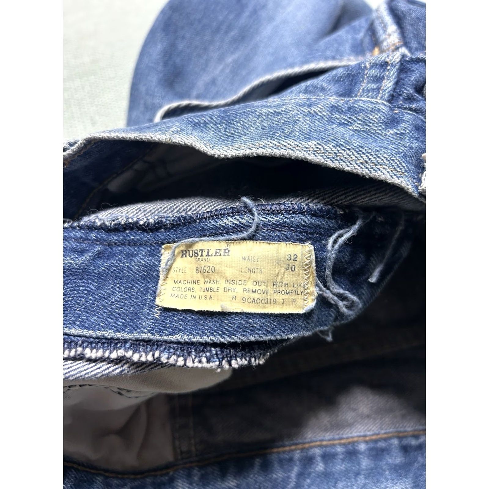 Denime VINTAGE Rustler Jeans Bootcut Denim USA 30x29 Men's Blue 80s Size US 30 / EU 46 - 6 Thumbnail