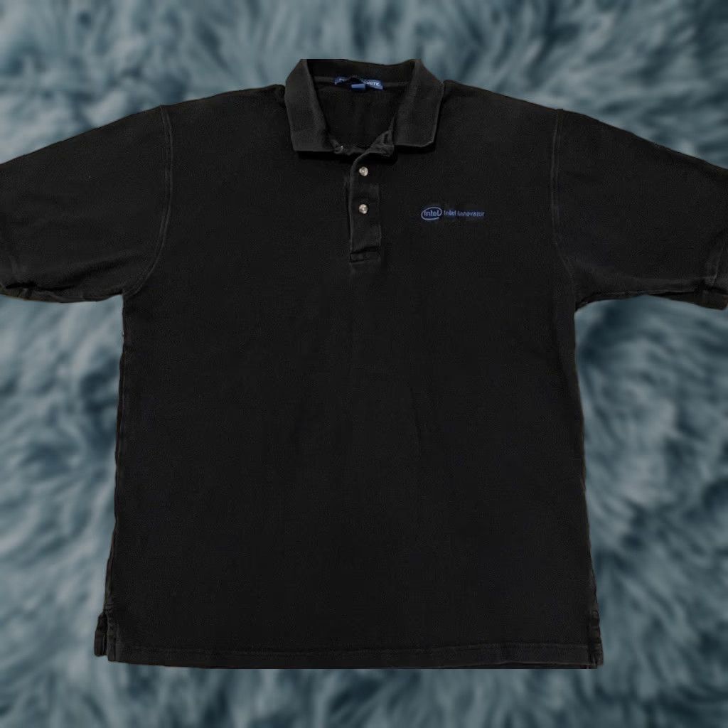 Vintage VINTAGE Microsoft Polo Shirt XL Black Crew Neck Short Sleeve Cotton T-Shirt 80s 90s Grunge Retro Promo HP Intel i960 USA Music Gaming Size US XL / EU 56 / 4 - 1 Thumbnail