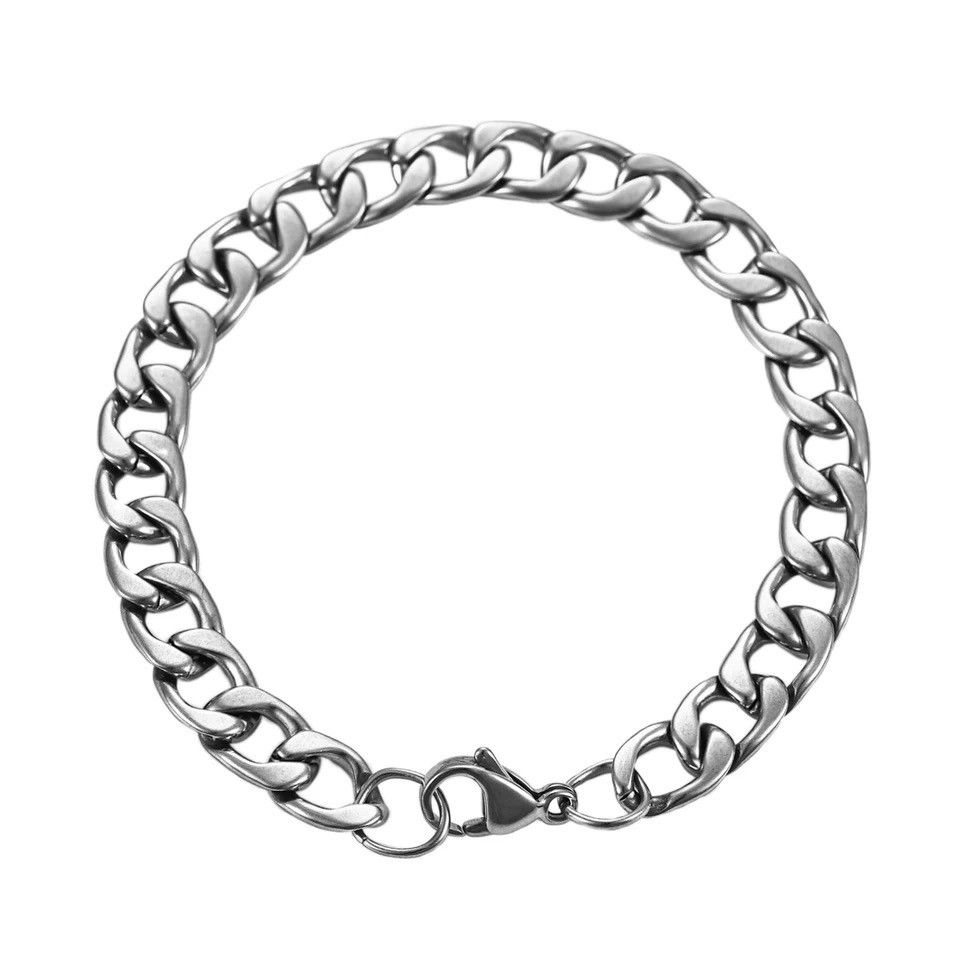 Jewelry 11.5mm Men's Stainless Steel Cuban Chain Bracelet Size ONE SIZE - 2 Thumbnail