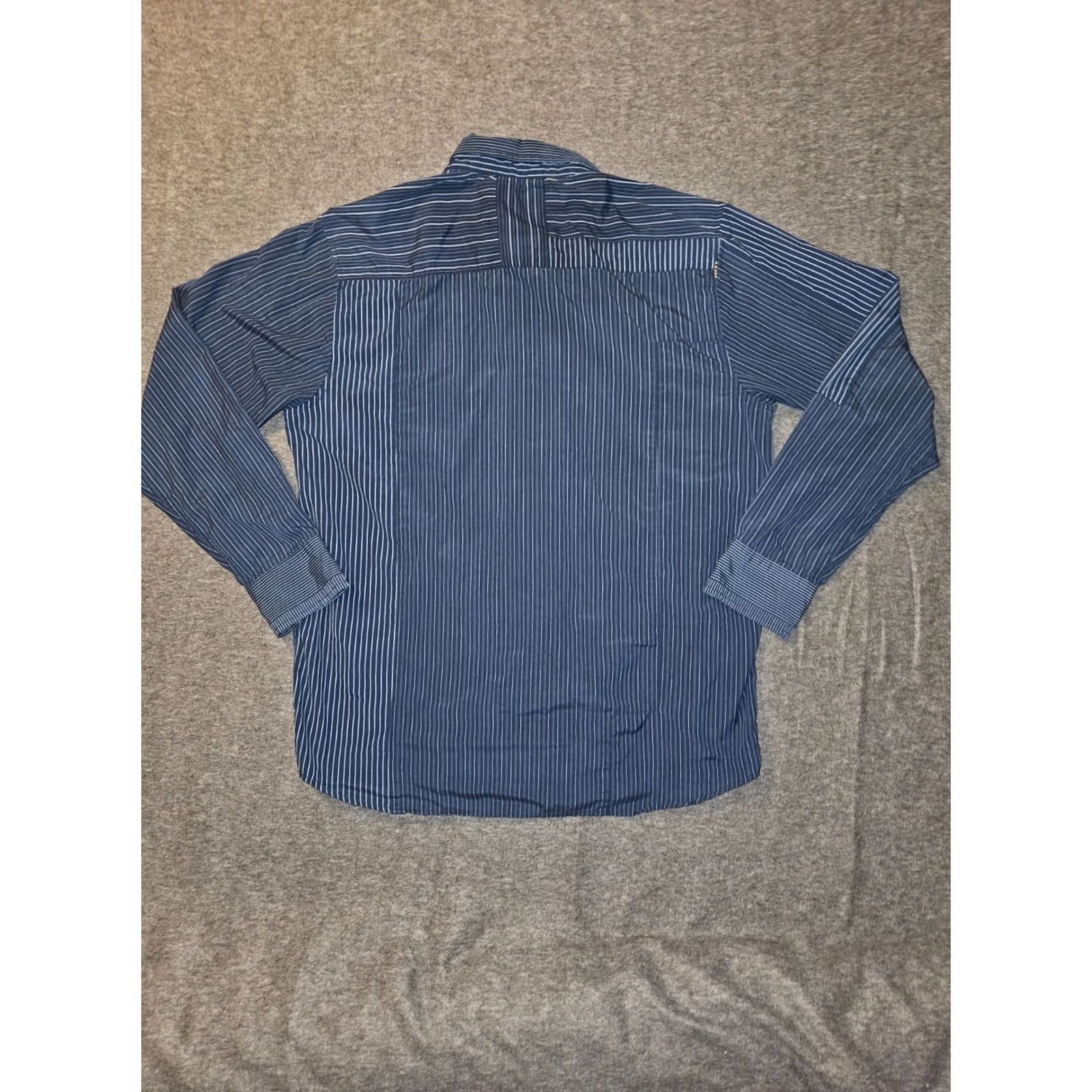 Quiksilver Quicksilver Button Up Shirt Mens XL Long Sleeve Blue Striped 90s Casual Logo Shirt Size US XL / EU 56 / 4 - 6 Thumbnail