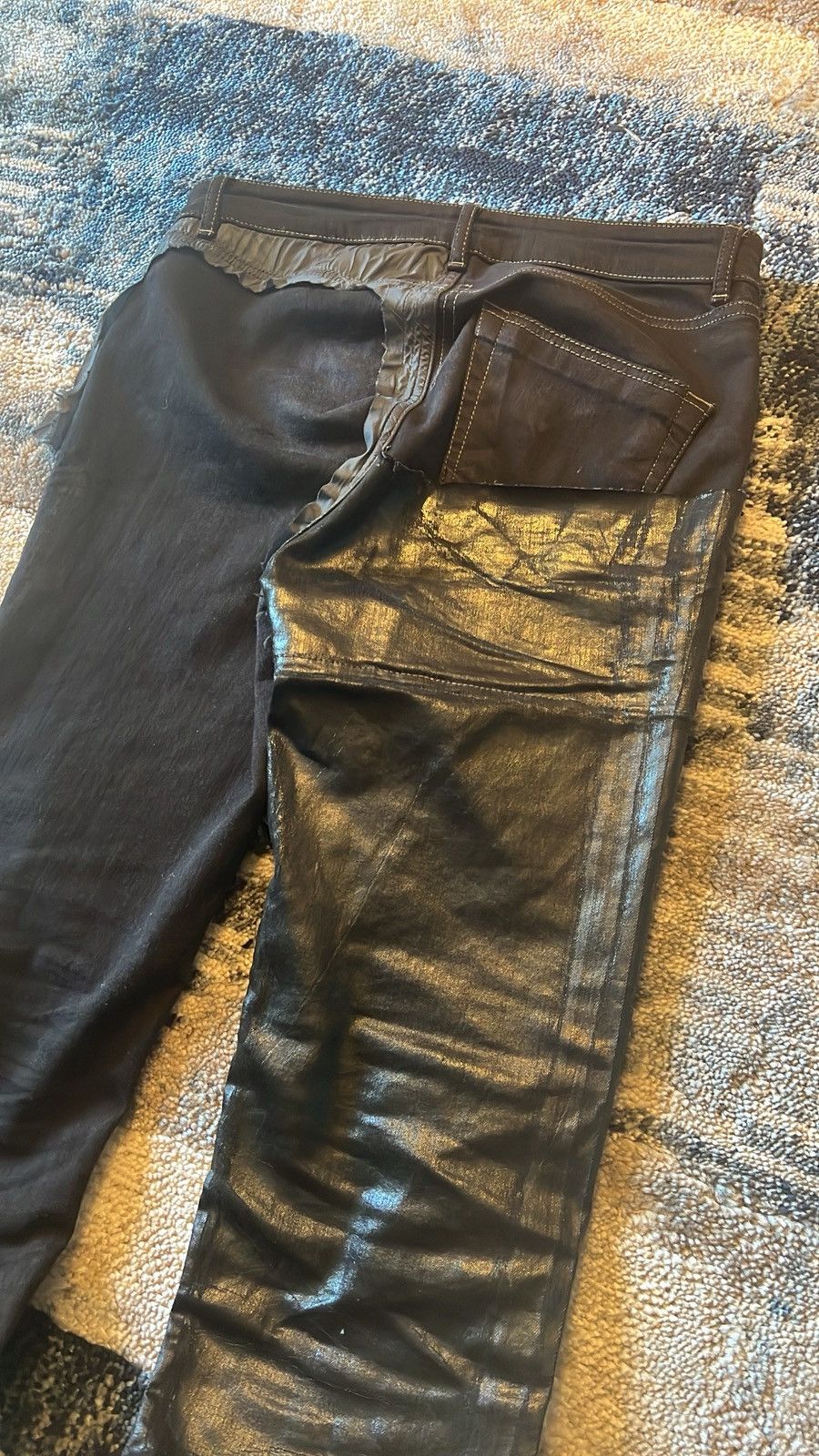 Rick Owens × Rick Owens Drkshdw 1/1 Rick Owens Dyed Aqua Sample Split Tyrones Size US 32 / EU 48 - 4 Thumbnail