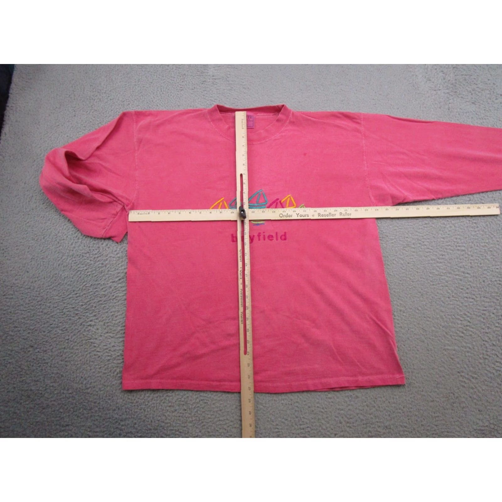 Vintage VTG 90s Y2K Bayfield Wisconsin Sailboats Embroidered Long Sleeve Shirt XL Pink Santee Men Crew Neck Vintage Shirt Size US XL / EU 56 / 4 - 5 Thumbnail