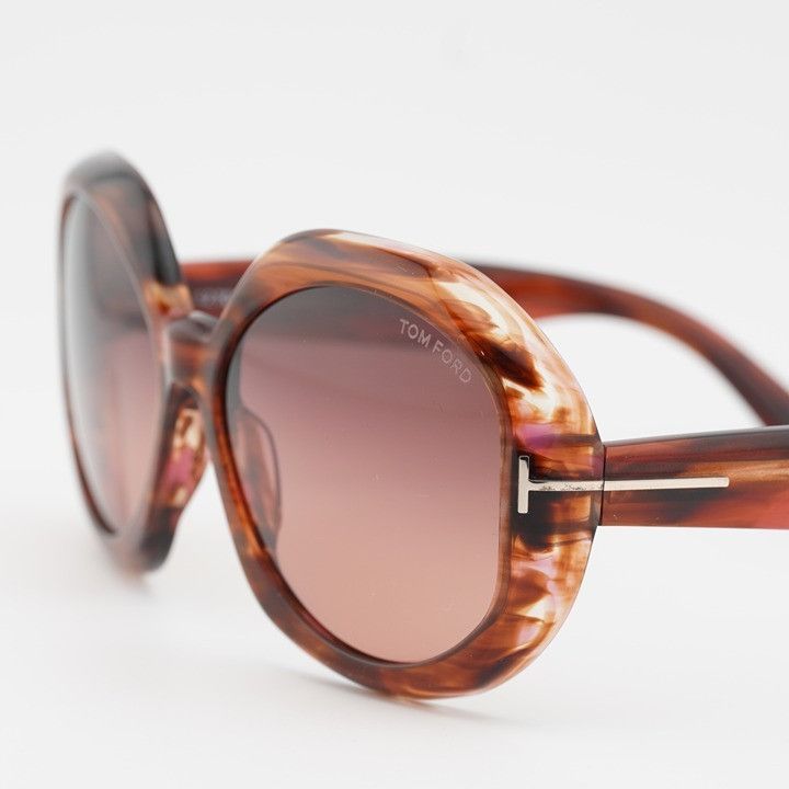 Tom Ford Tom Ford Georgia-02 FT1011 55F Sunglasses Havana Round Frame Size ONE SIZE - 8 Thumbnail