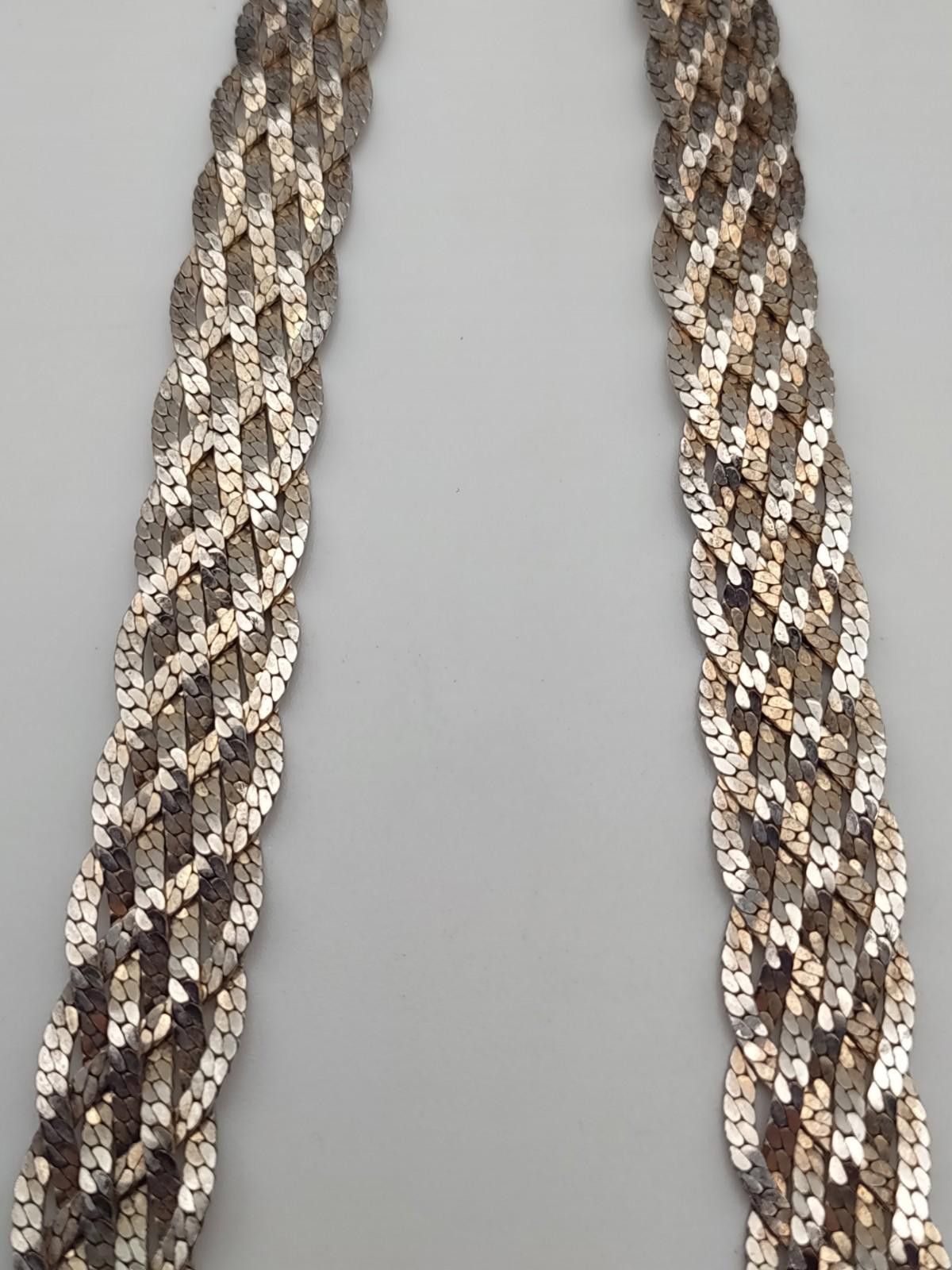 The Unbranded Brand Sterling Silver Braided Necklace 925 23 Inch Statement Size ONE SIZE - 3 Thumbnail