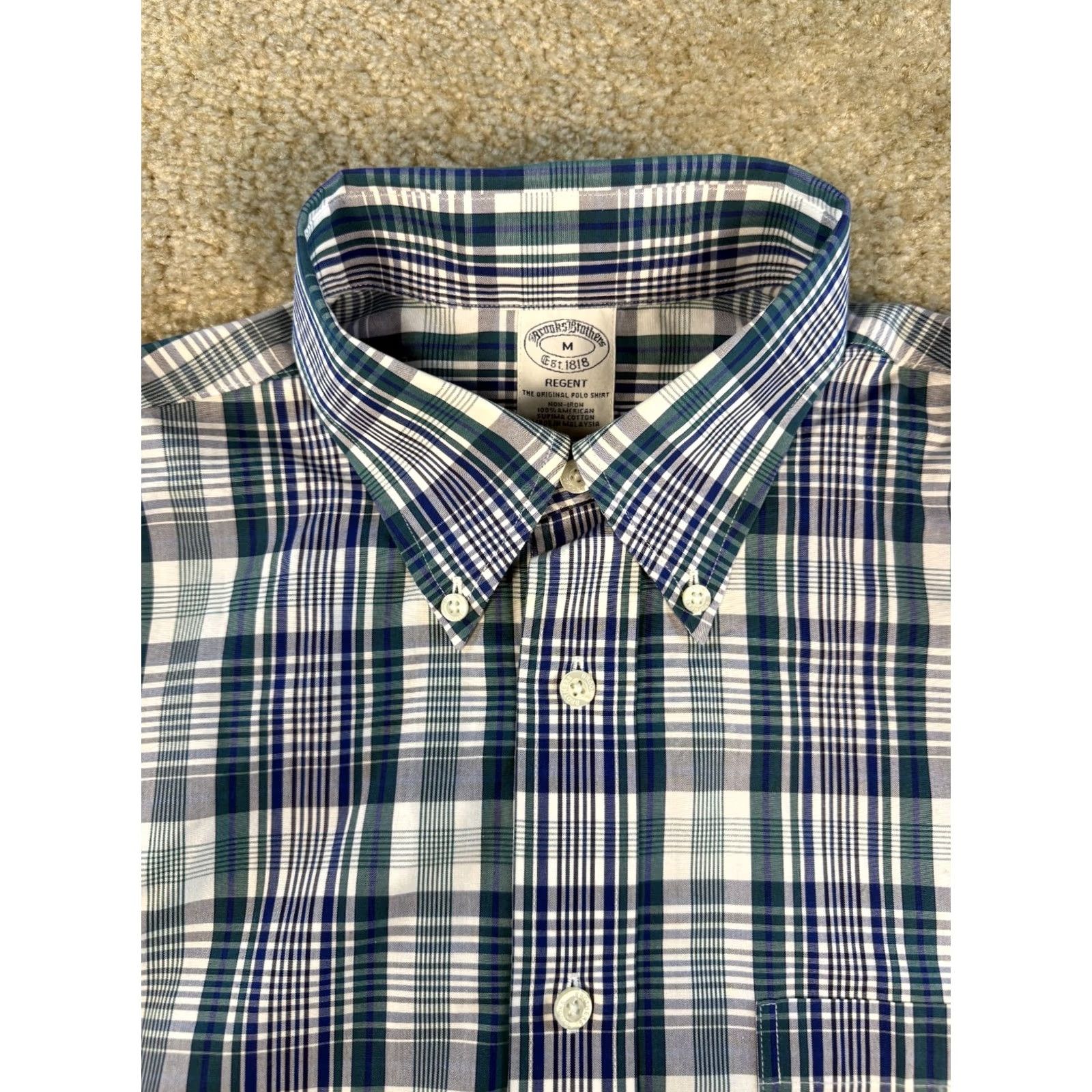 Brooks Brothers Brooks Brothers Regent Fit Blue Plaid Shirt Mens Medium Size US M / EU 48-50 / 2 - 4 Thumbnail