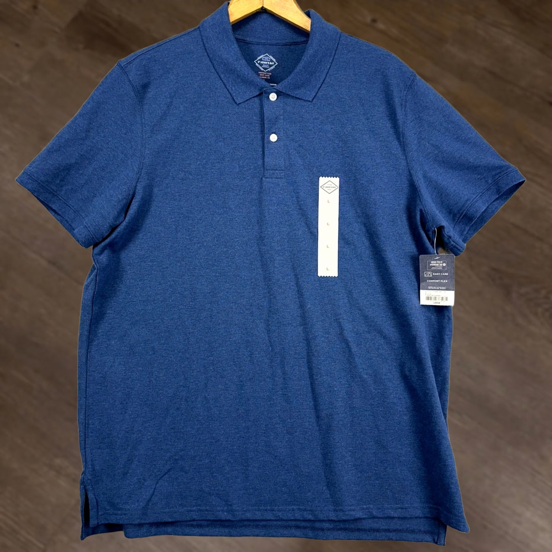 Vintage VINTAGE St. Johns Bay Mens Golf Polo Shirt Large Blue Classic Fit Comfort Flex Rugby NEW Size US L / EU 52-54 / 3 - 1 Thumbnail