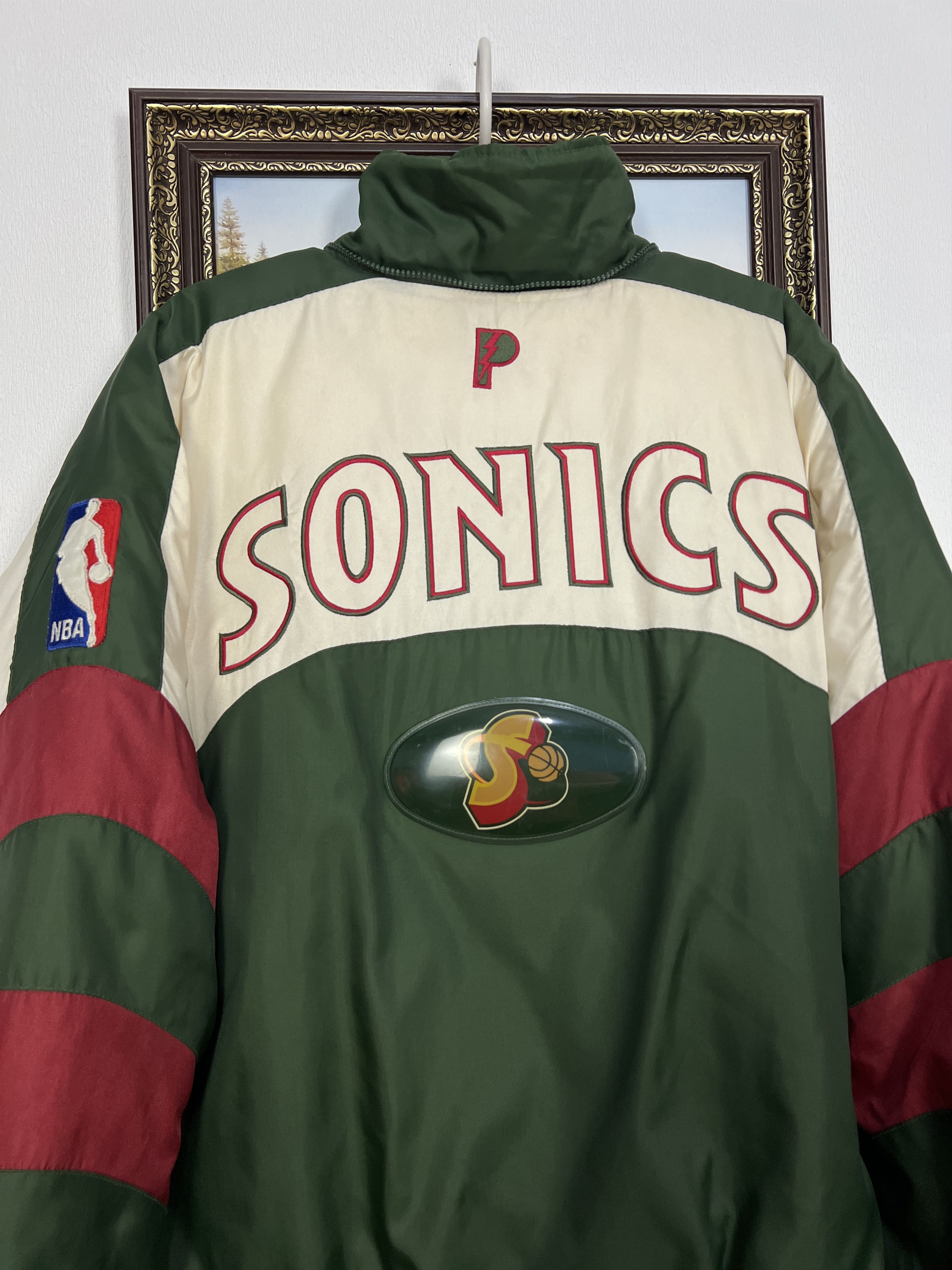 Pro Player Vintage 90's Seattle Super Sonics Padded Bomber Jacket NBA Size US XL / EU 56 / 4 - 2 Thumbnail