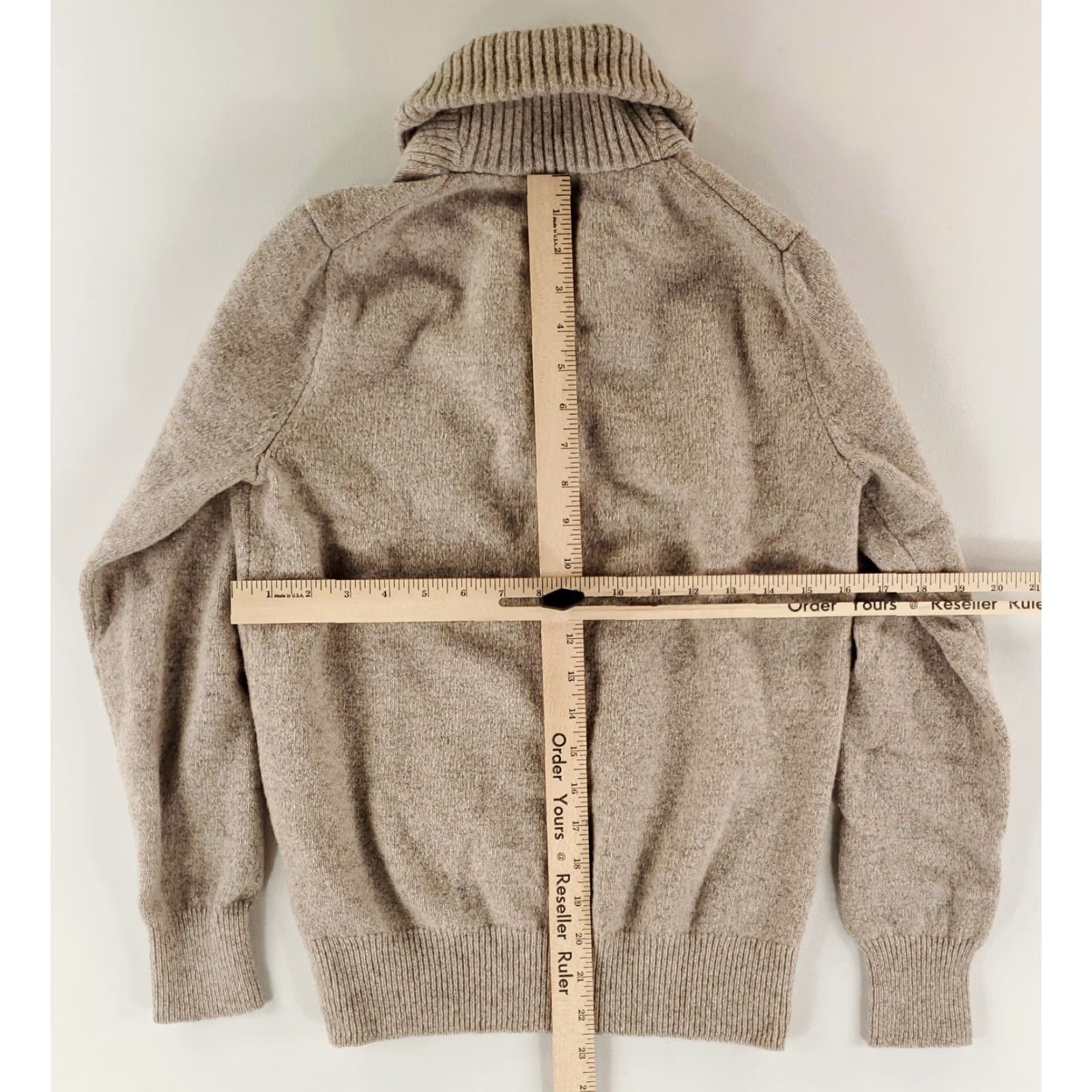 J.Crew VINTAGE J.CREW Sweater Shawl Collar 100% Lambs Wool Tan Brown Beige Mens S Pullover Mens S Size US S / EU 44-46 / 1 - 6 Thumbnail