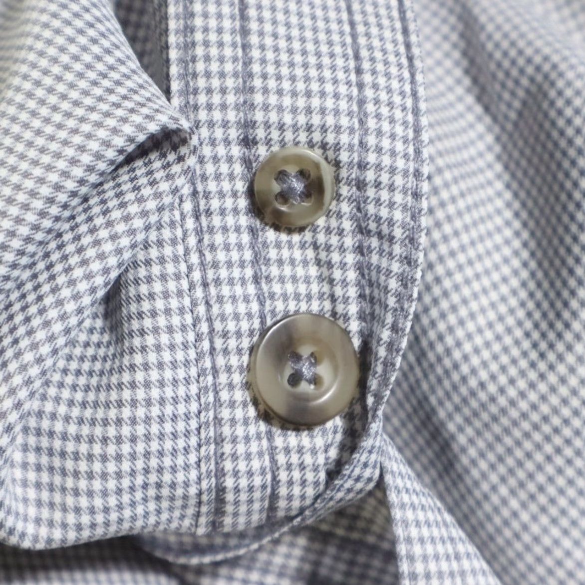 Vintage Cabelas 4Most Fishing Houndstooth Polyester Solid Long Sleeve Button Down Shirt Gray Men's L Size US L / EU 52-54 / 3 - 7 Thumbnail