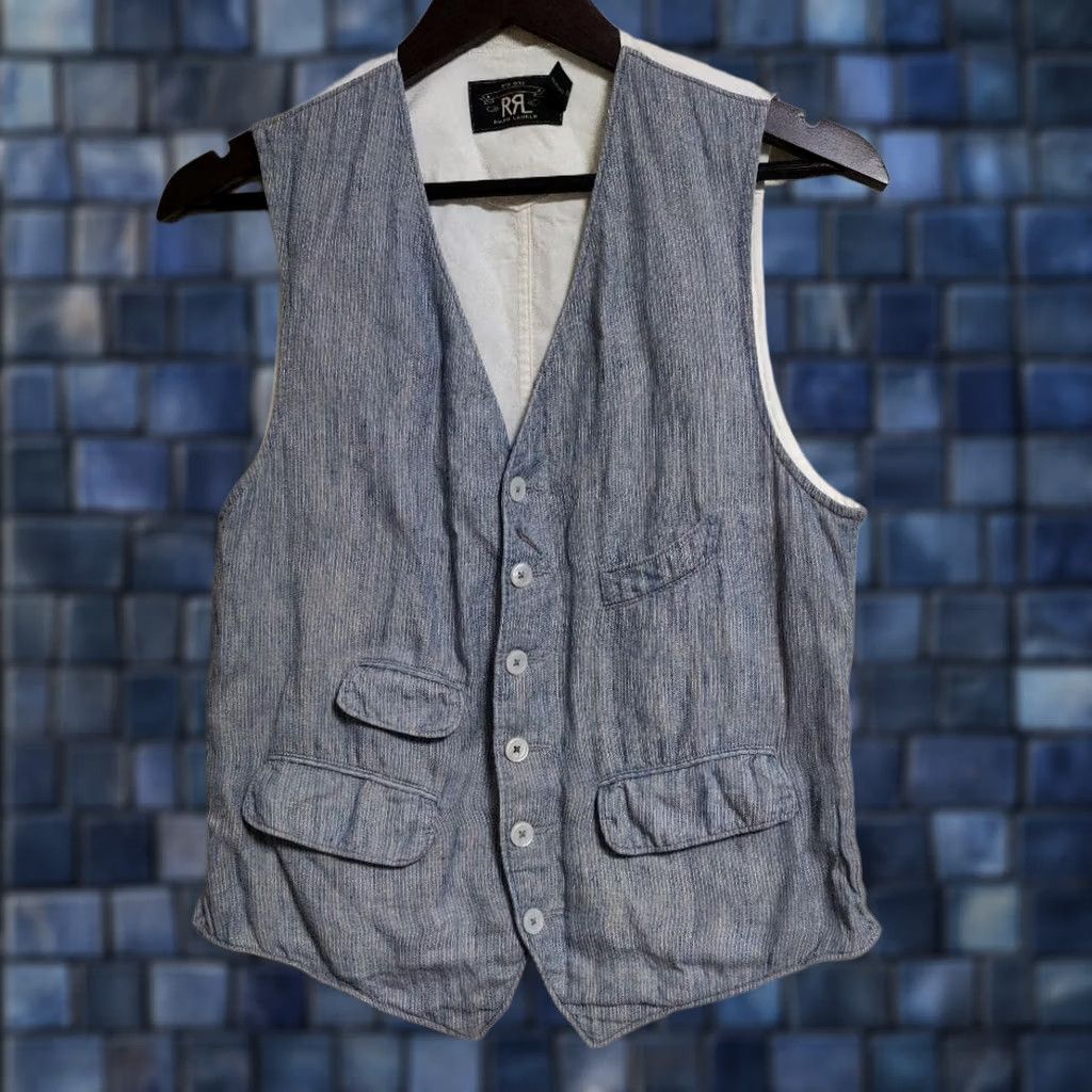 Ralph Lauren RRL RALPH LAUREN Indigo Linen Vest Men Multicolor Size XS Size US XS / EU 42 / 0 - 1 Thumbnail