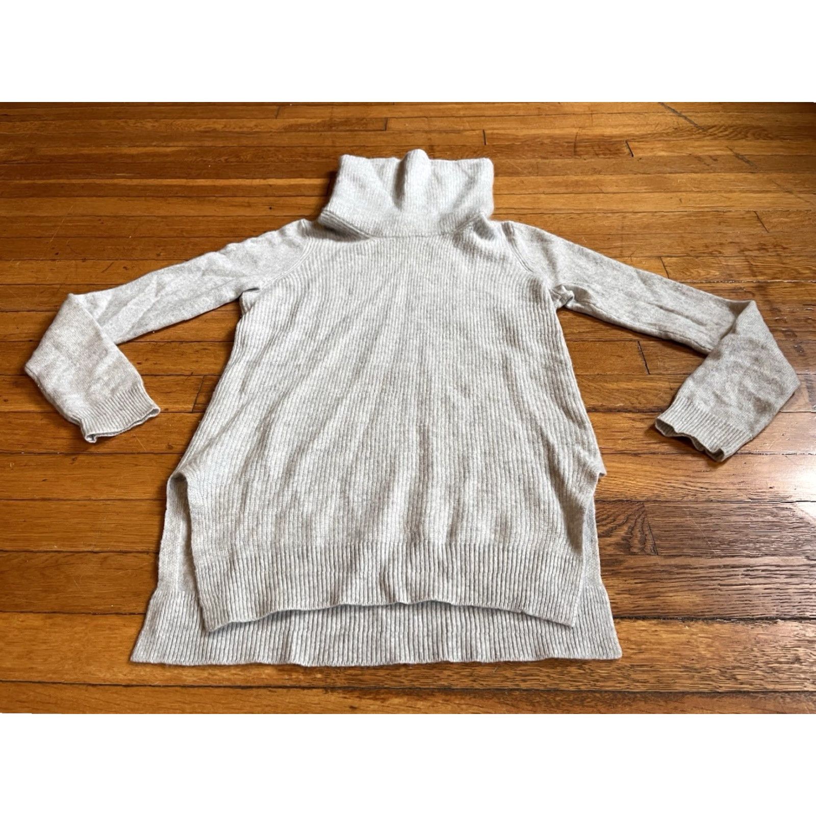 Theory Theory Ribbed Cashmere Turtleneck Sweater Women’s Small Grey Size S / US 4 / IT 40 - 3 Thumbnail