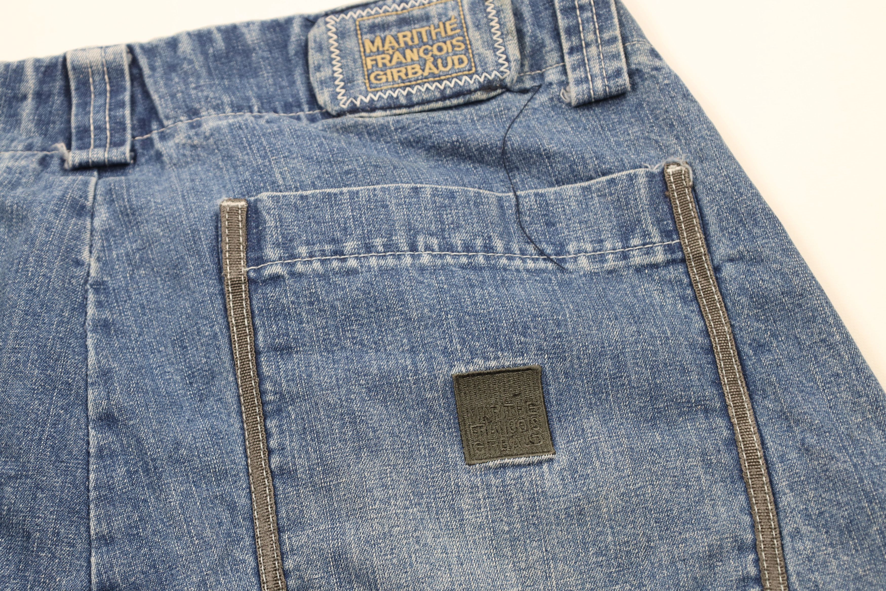 Marithe + Francois Girbaud × Vintage Vintage 90s Marithe Francois Girbaud Strap Denim Shorts Size US 40 / EU 56 - 12 Thumbnail