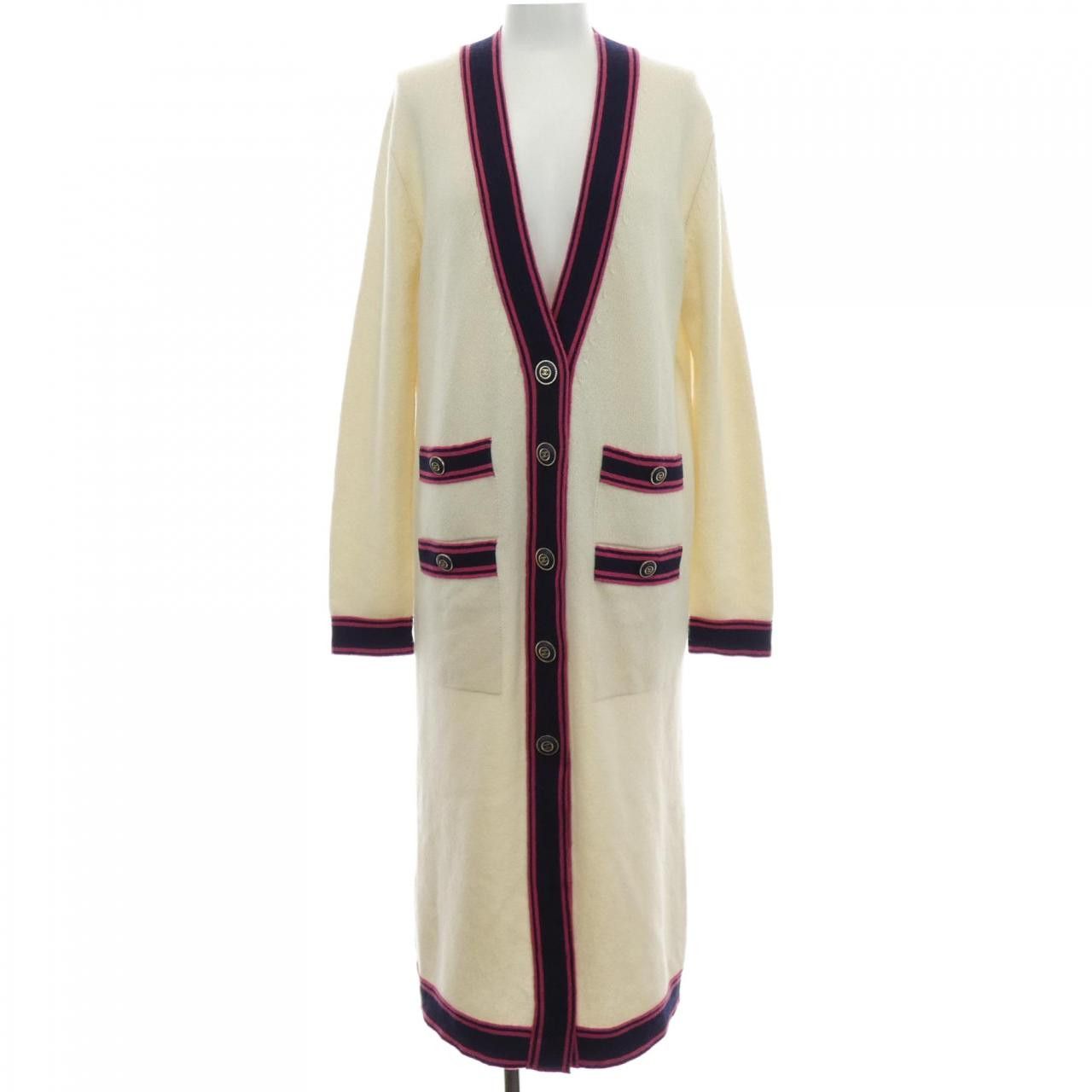 Chanel Chanel Chanel Long Cardigan Cashmere Long Cardigan Textile Tops P62918K48449 DUTY FREE for USA Size ONE SIZE - 1 Thumbnail