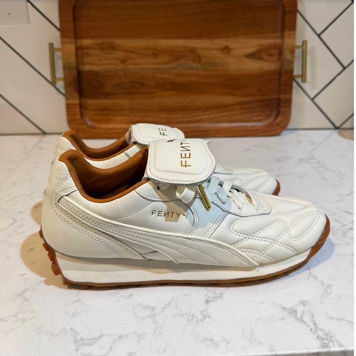 Fenty PUMA x Fenty Avanti Sneakers Cream White Leather size 9.5 Size US 9.5 / IT 39.5 - 1 Thumbnail