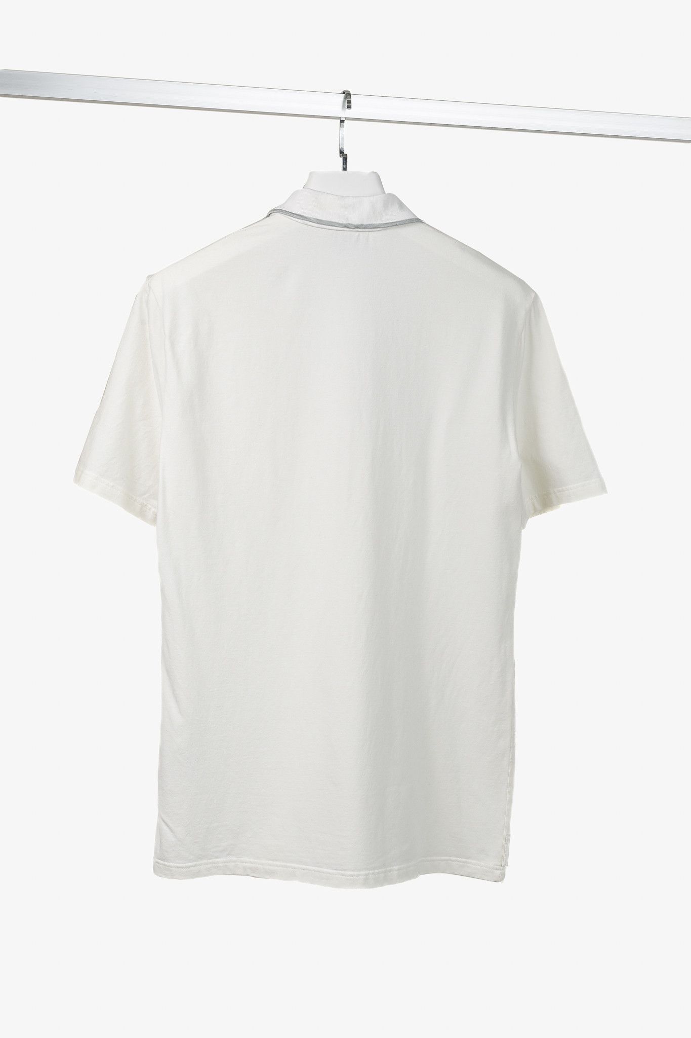 Prada Prada Cream Jersey 1/2-Zip Polo T-Shirt Size US M / EU 48-50 / 2 - 2 Thumbnail