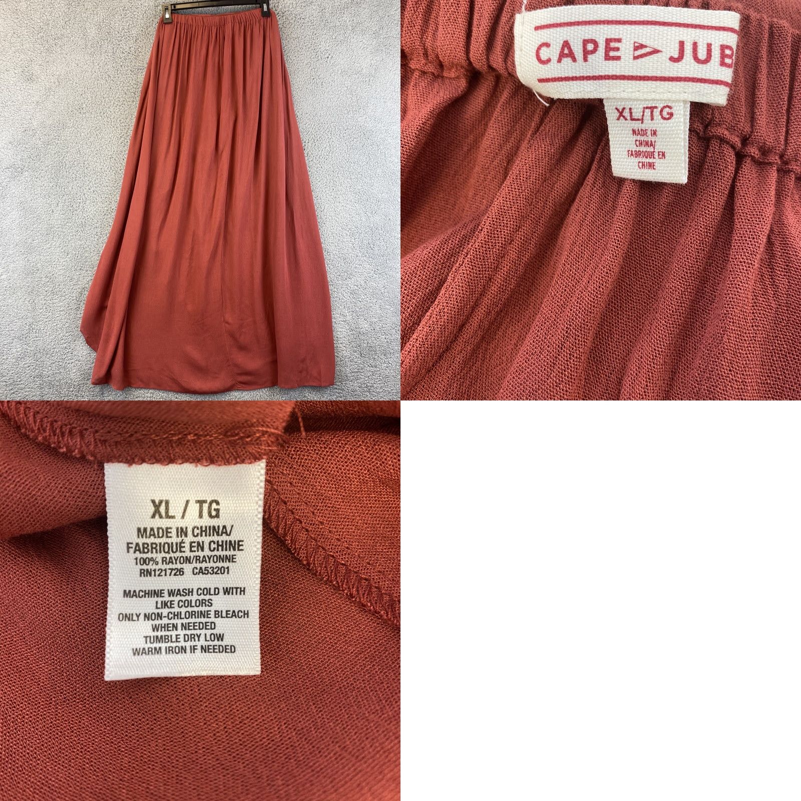 Vintage Cape Juby Long Maxi Skirt Women's XL Light Brown Mauve Solid Casual All Seasons Size 40" / US 18 - 8 Thumbnail