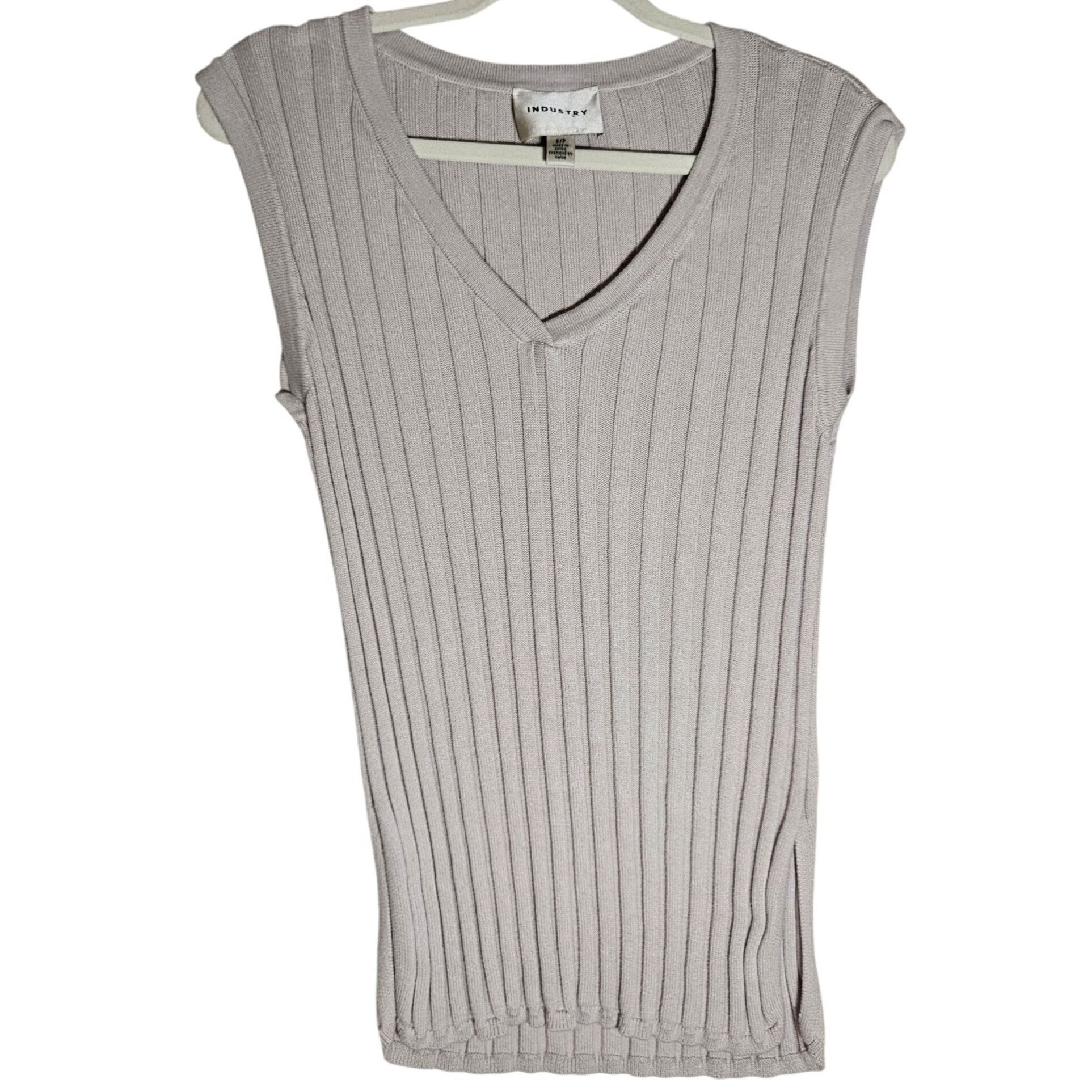 Other Industry Women Ribbed Sleeveless Sweater Top Taupe S/P Minim Size S / US 4 / IT 40 - 2 Thumbnail